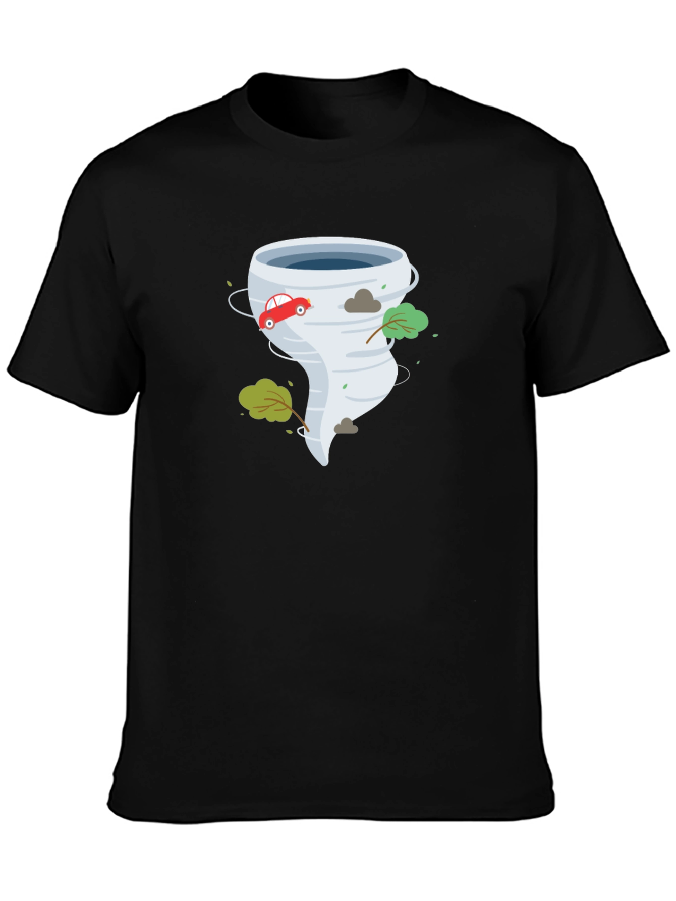 Tornado Graphic Print Black T-Shirt
