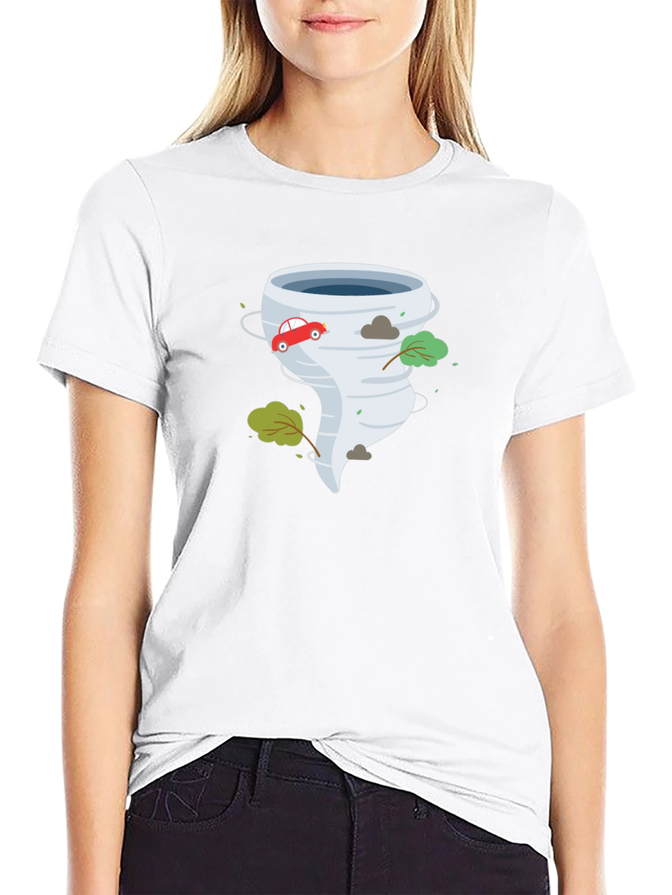 Tornado Graphic Print Black T-Shirt