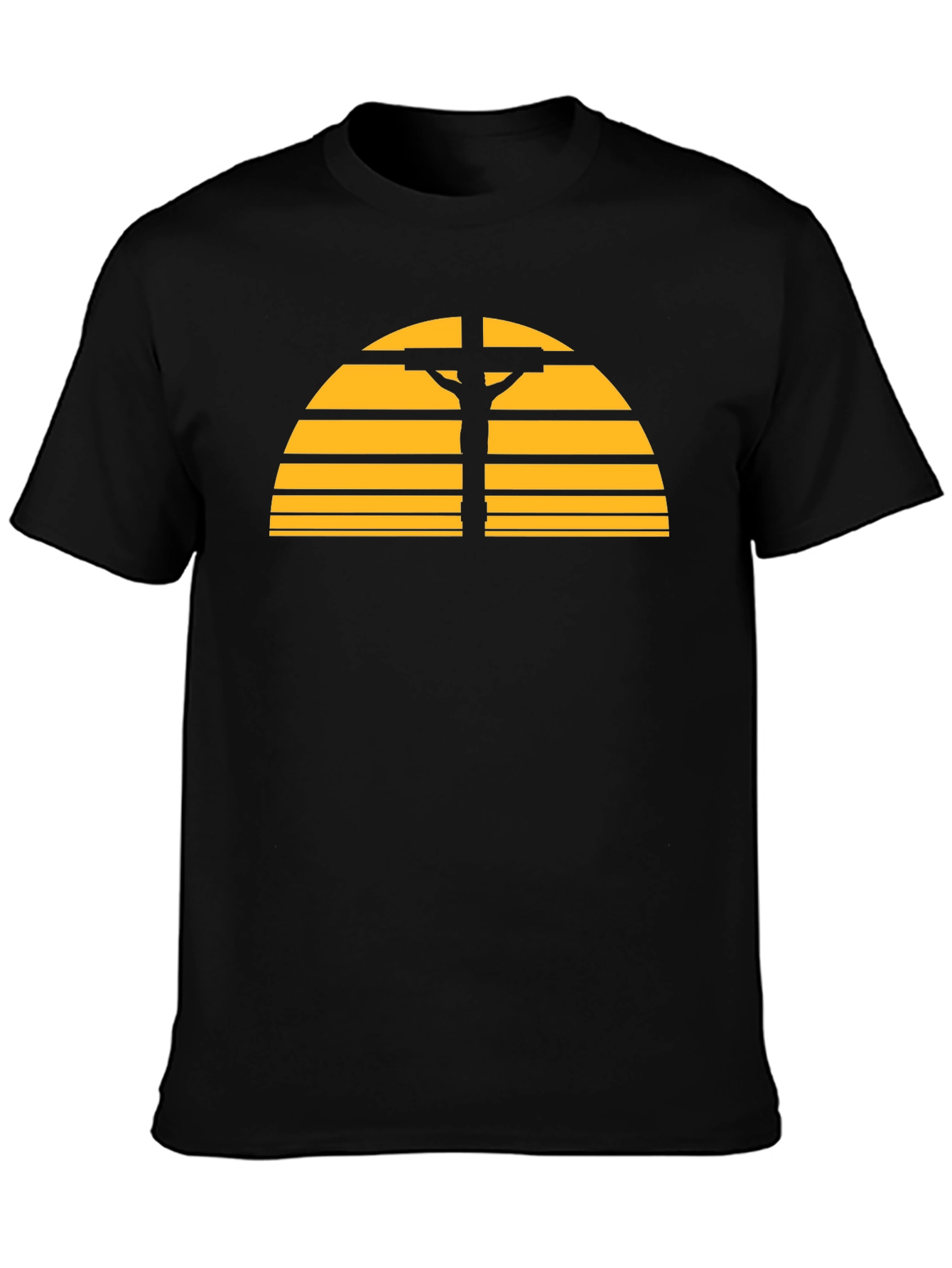 Retro Sunset Cross Graphic T-Shirt