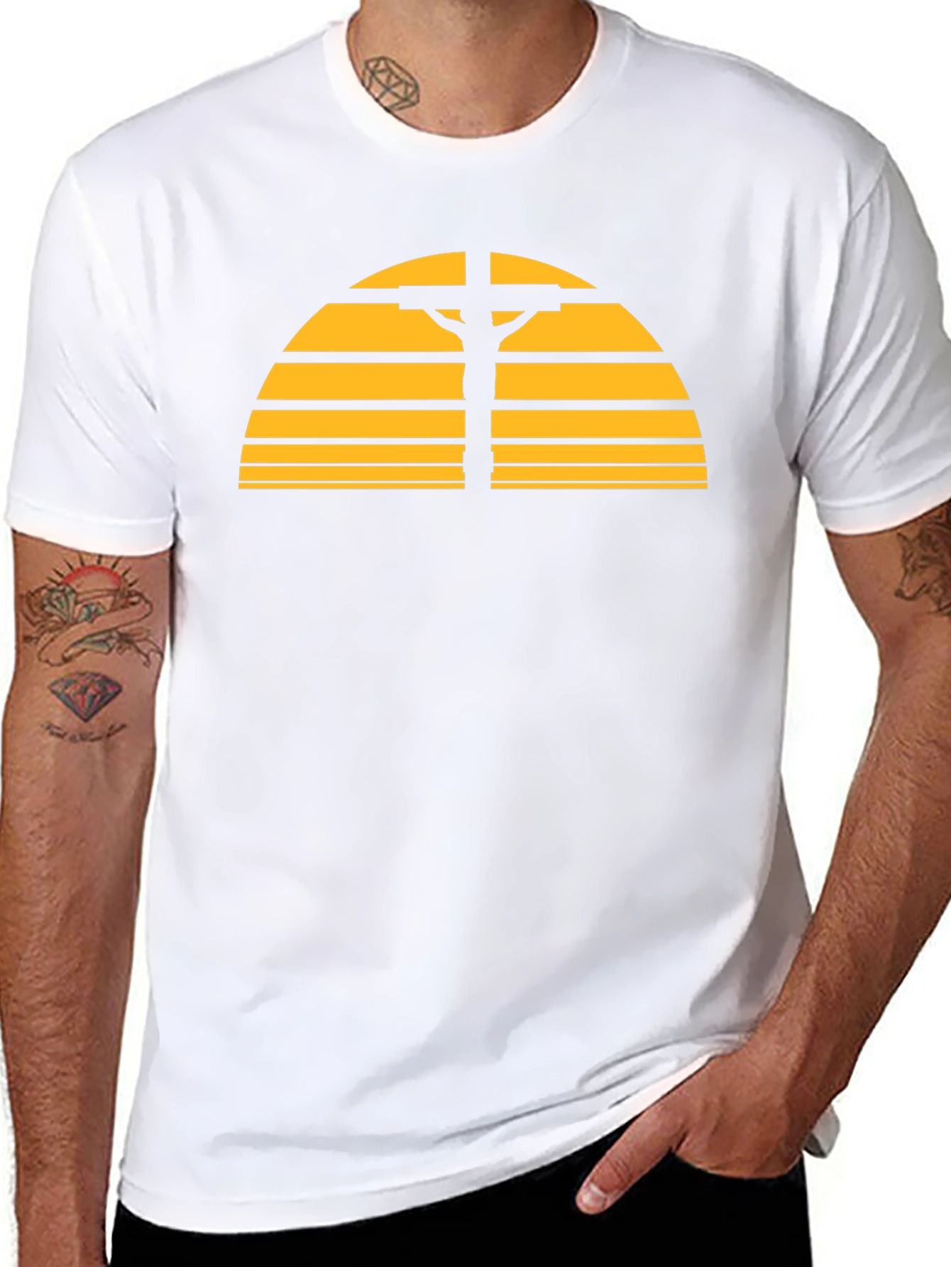Retro Sunset Cross Graphic T-Shirt