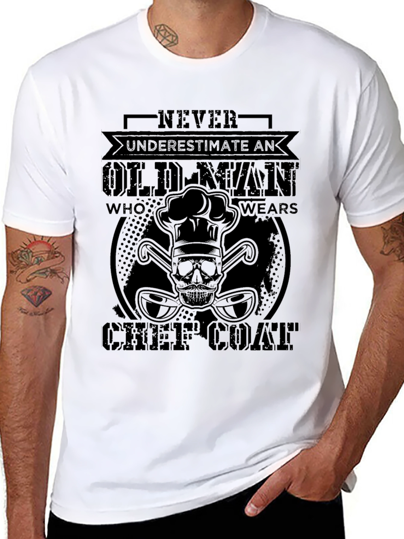 Never Underestimate An Old Man Chef T-Shirt