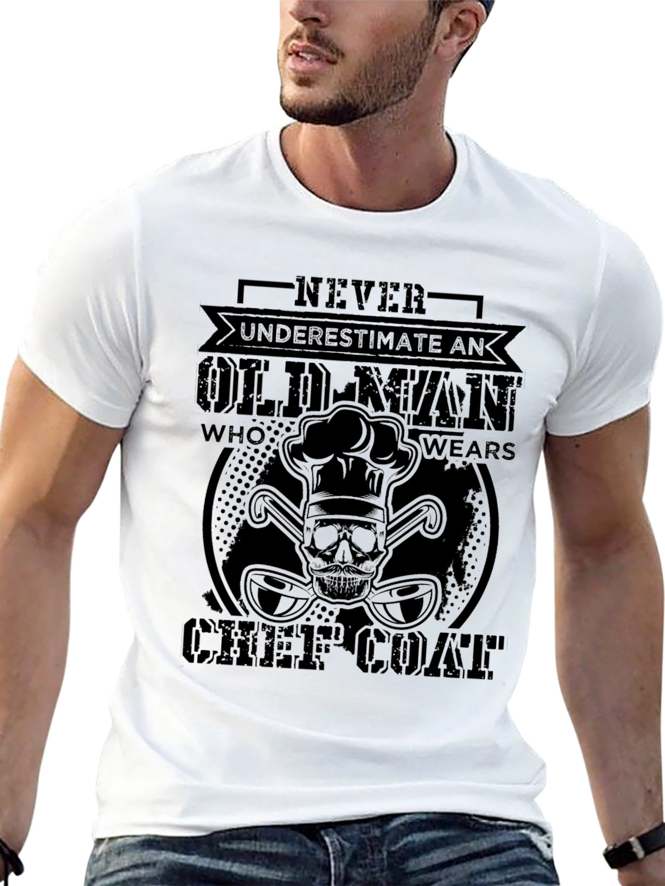Never Underestimate An Old Man Chef T-Shirt