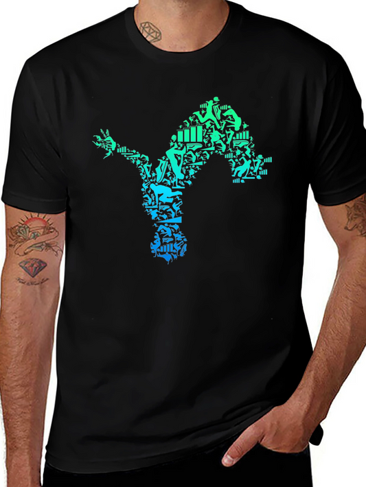 Athlete Silhouette Graphic Tee - Black