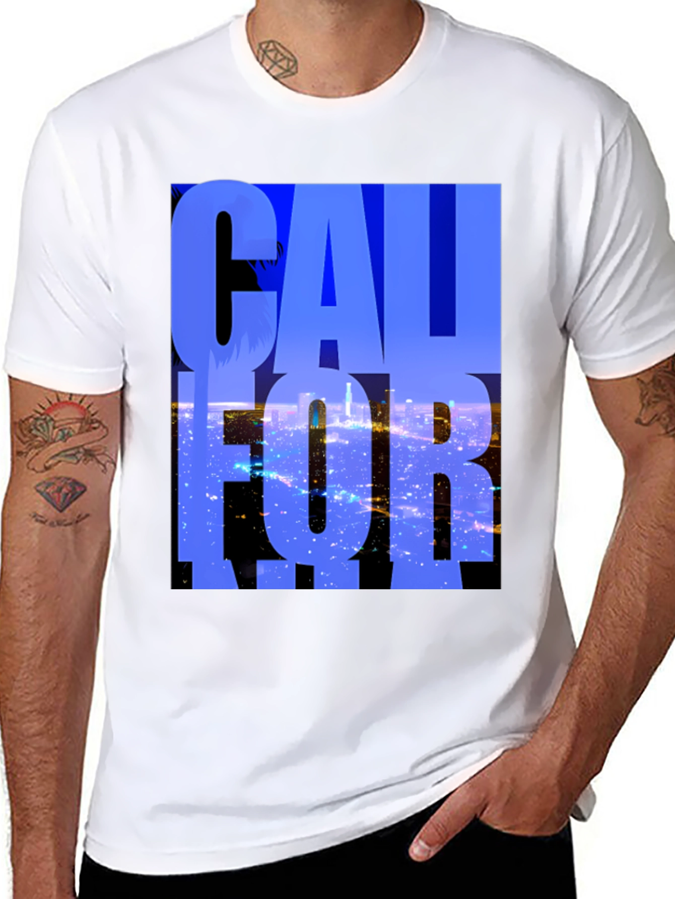 California Graphic Tee - Black Cotton Blend