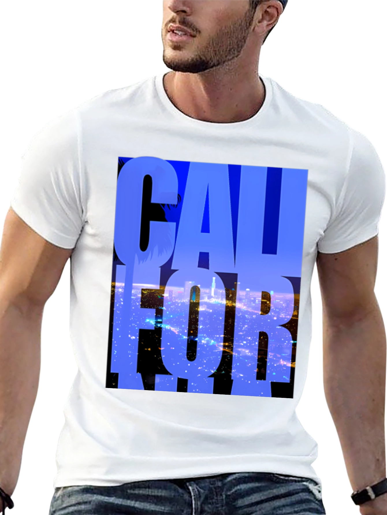 California Graphic Tee - Black Cotton Blend