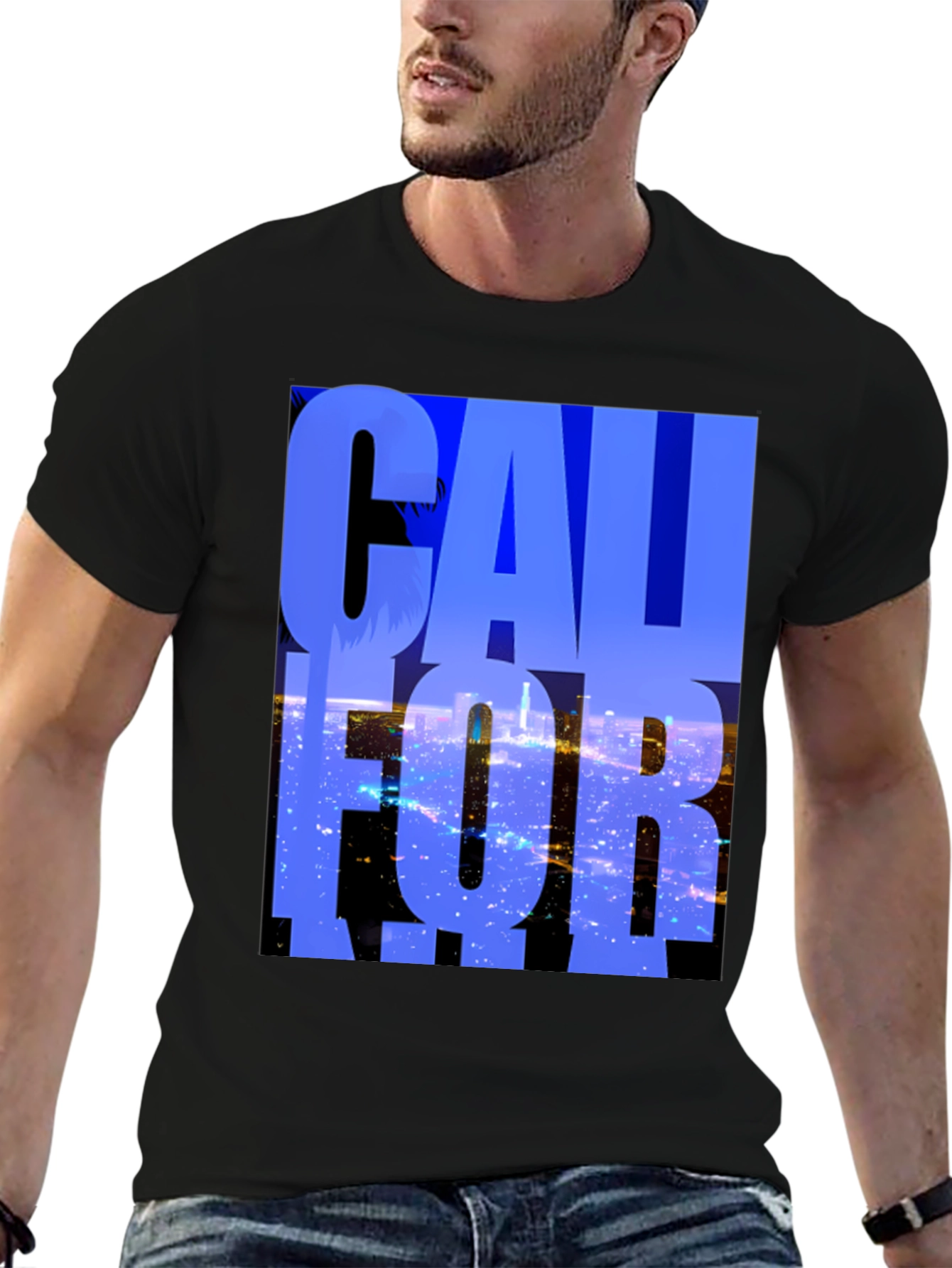 California Graphic Tee - Black Cotton Blend