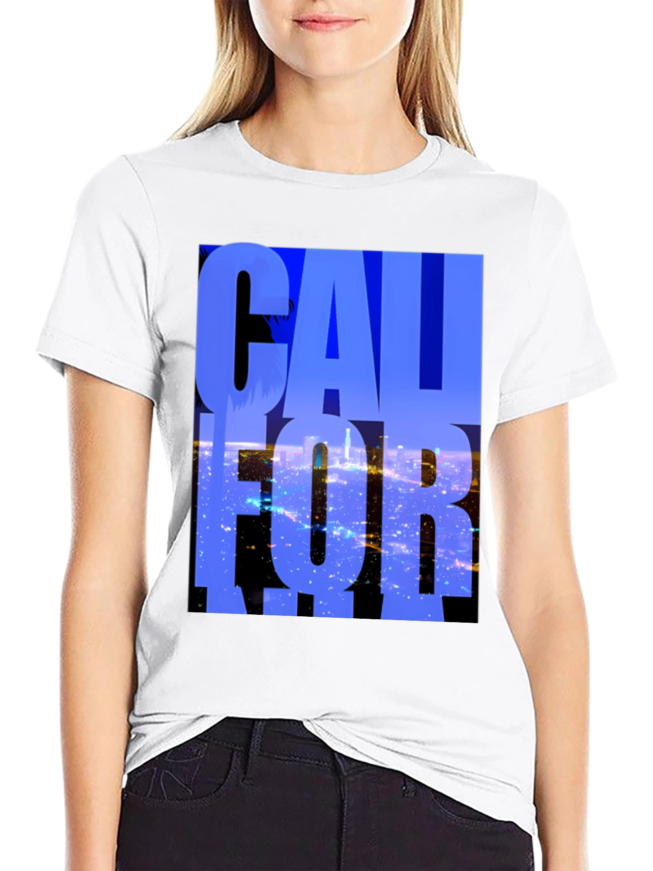 California Graphic Tee - Black Cotton Blend