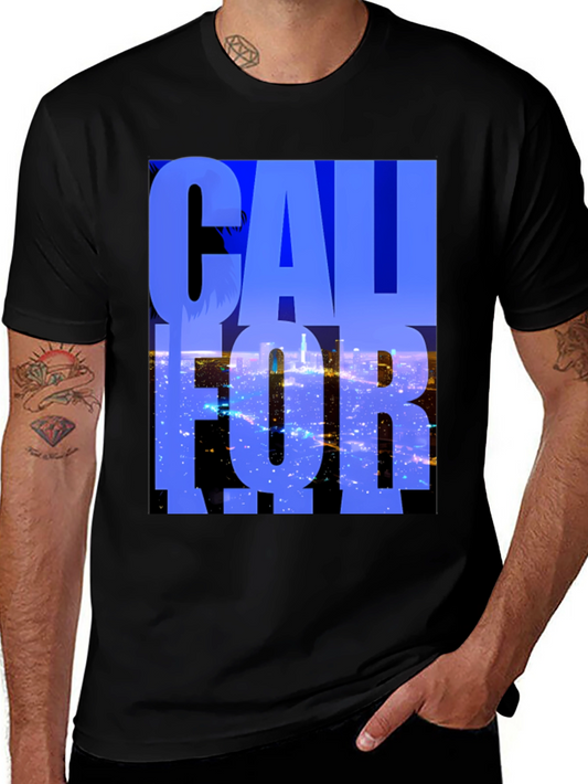 California Graphic Tee - Black Cotton Blend