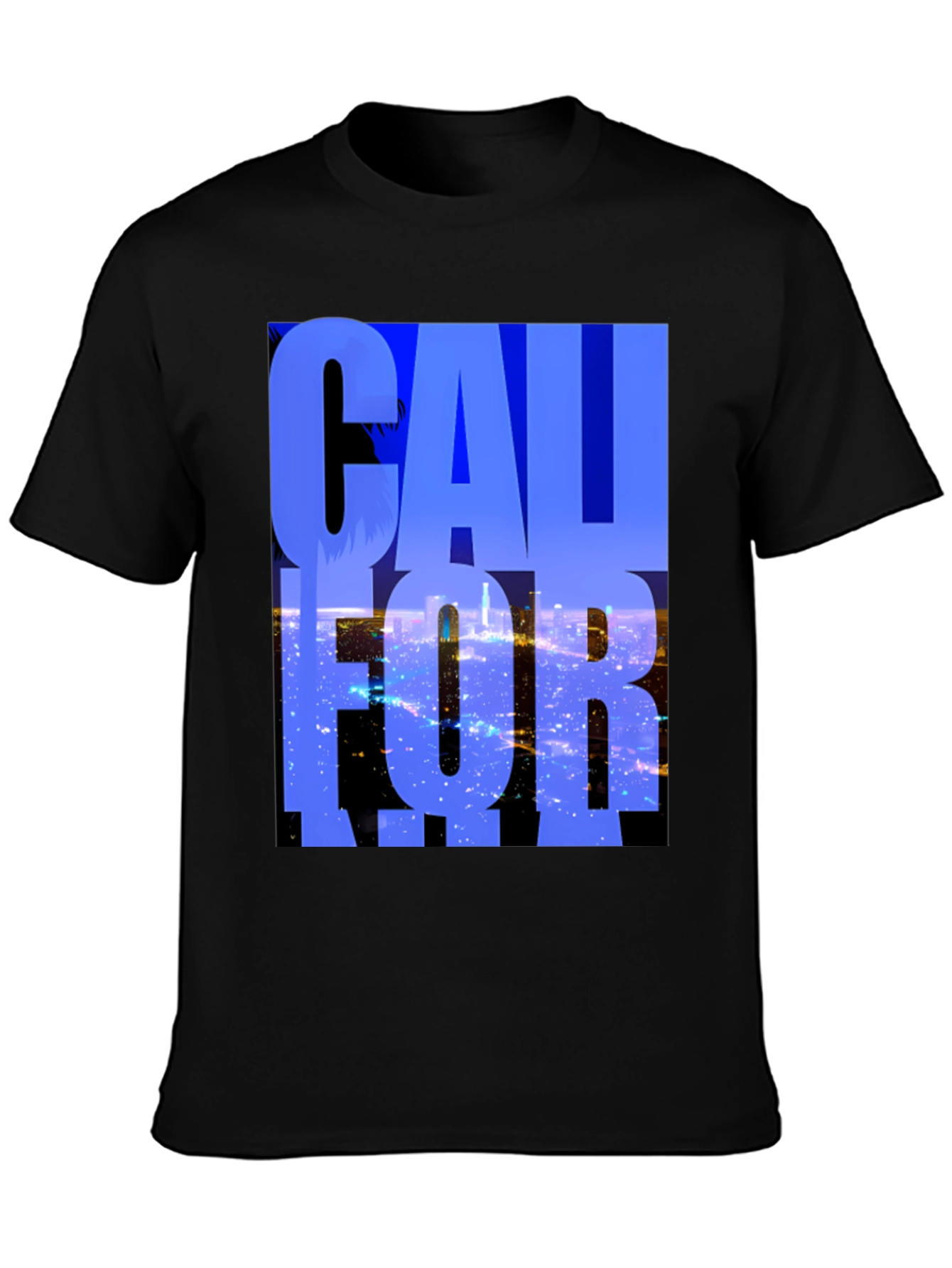 California Graphic Tee - Black Cotton Blend