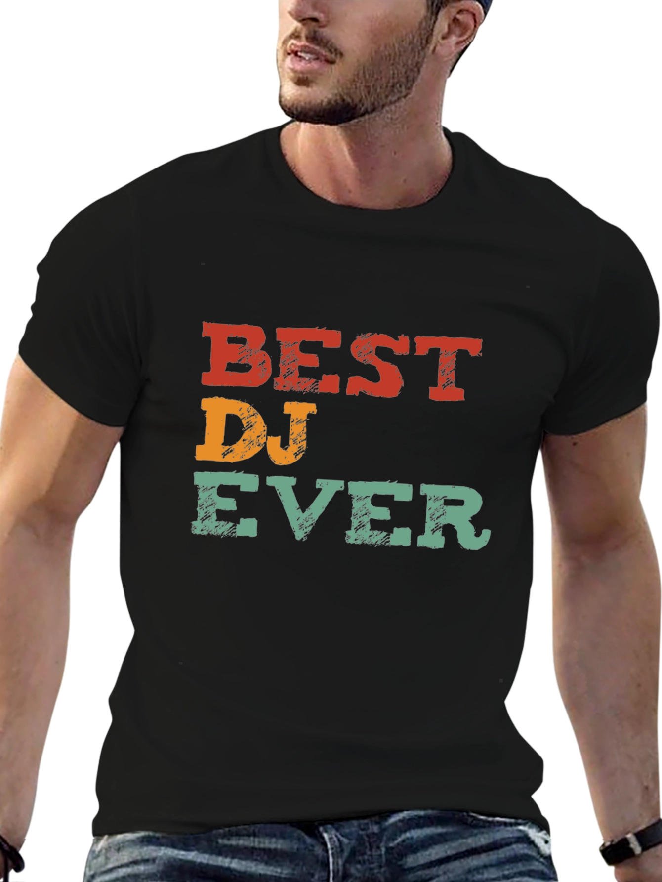 Best DJ Ever Graphic Tee - Black Cotton T-Shirt