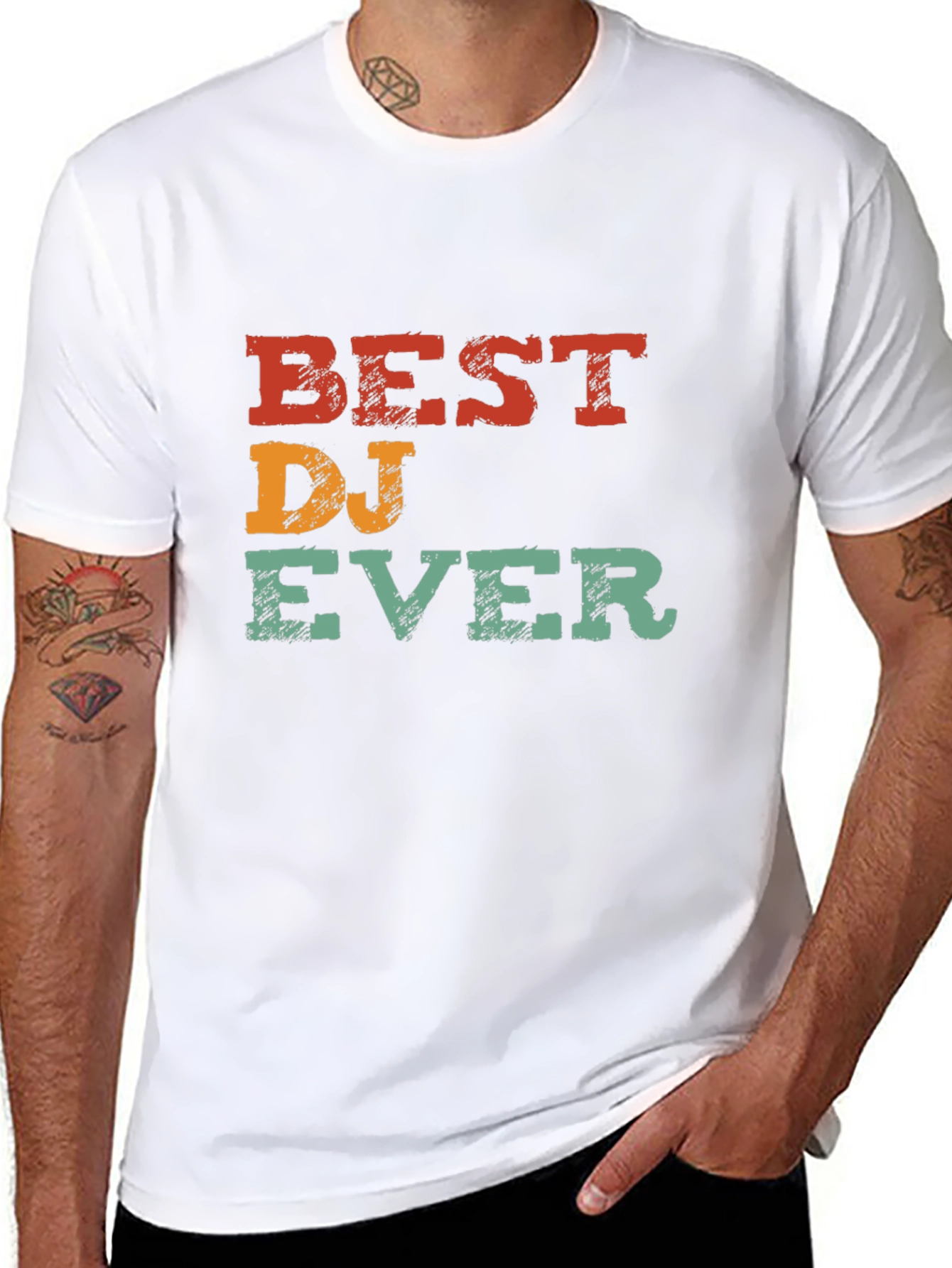 Best DJ Ever Graphic Tee - Black Cotton T-Shirt