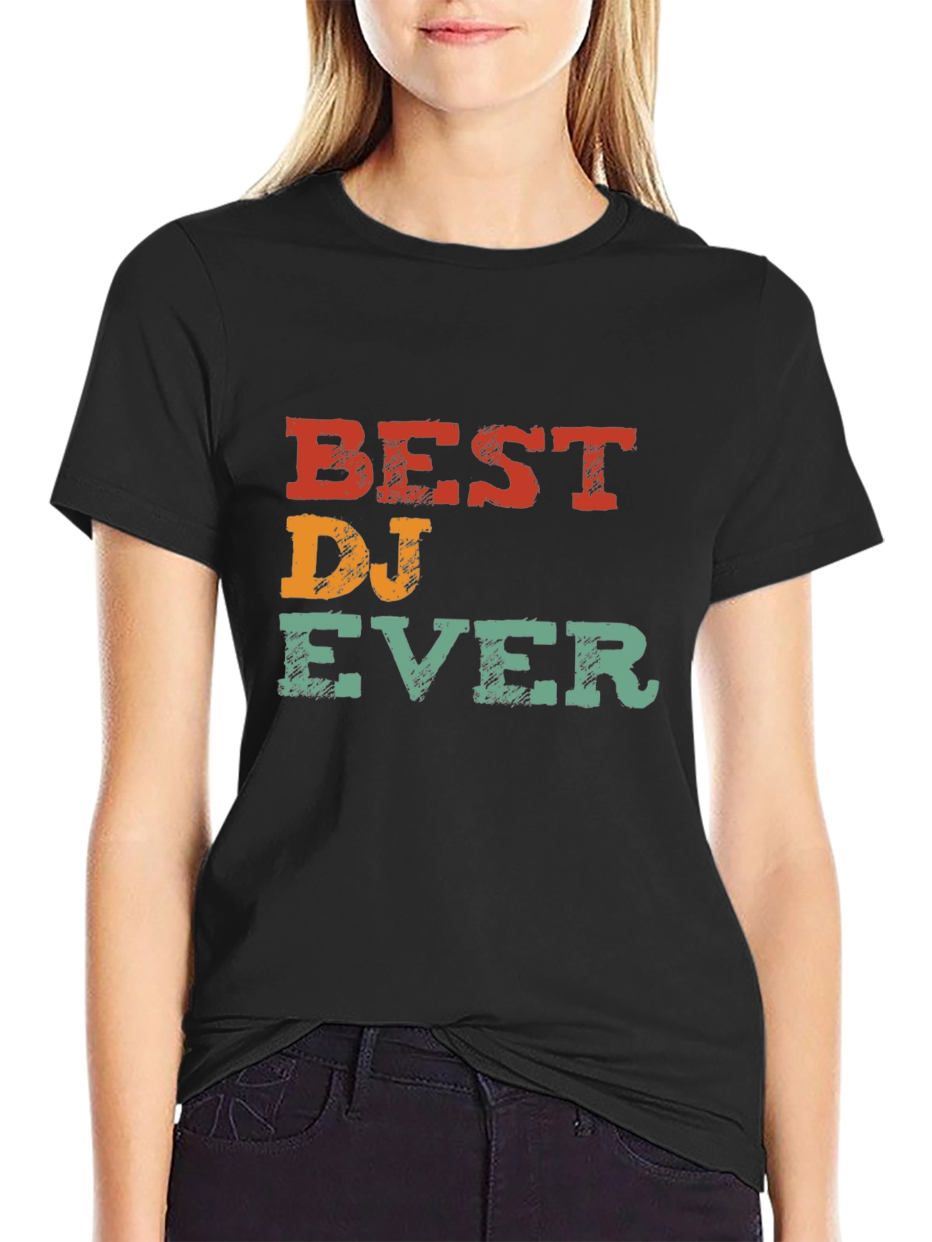 Best DJ Ever Graphic Tee - Black Cotton T-Shirt