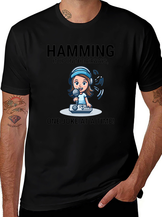 Humorous Hamming it Up Graphic Tee
