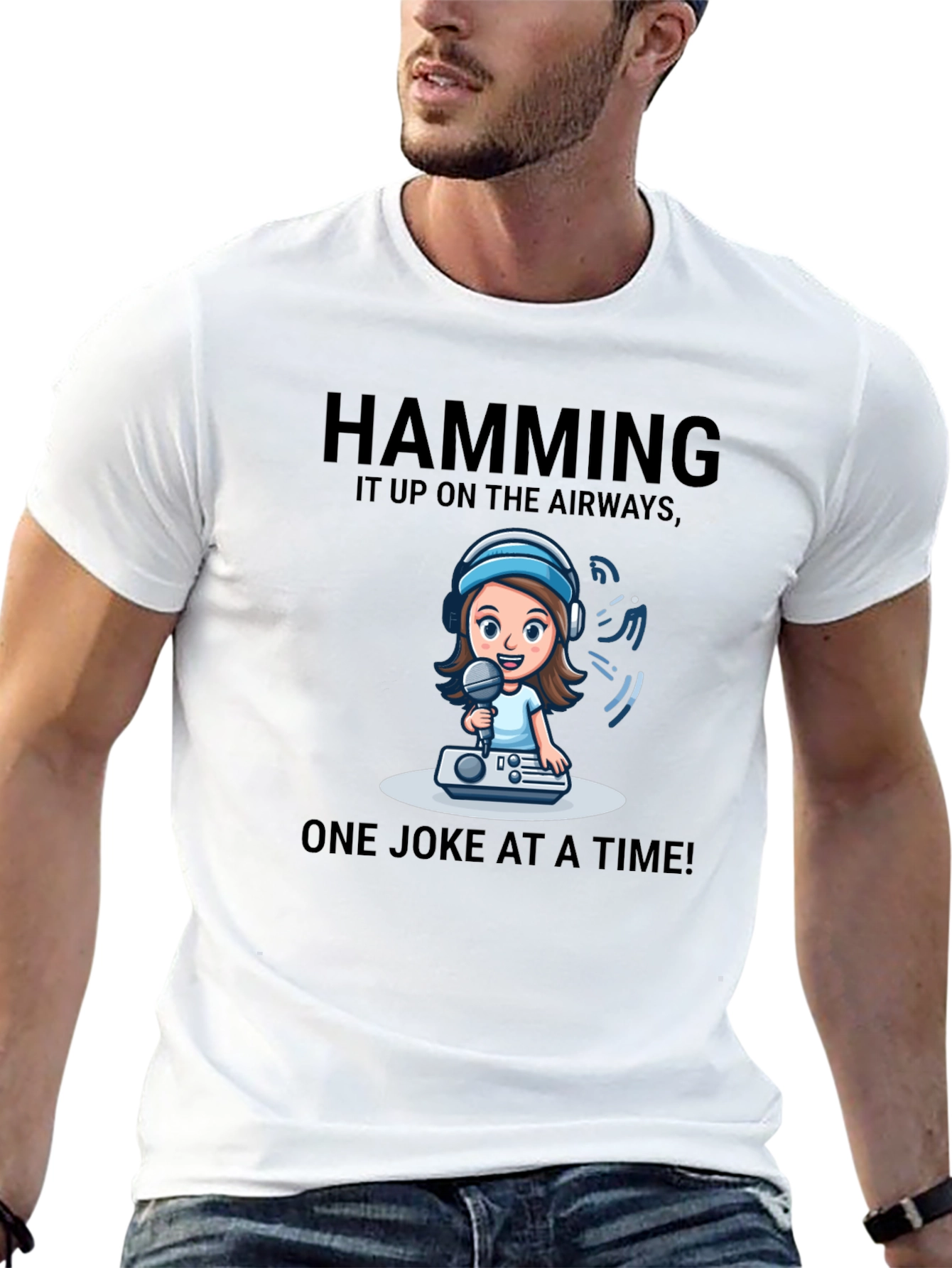 Humorous Hamming it Up Graphic Tee