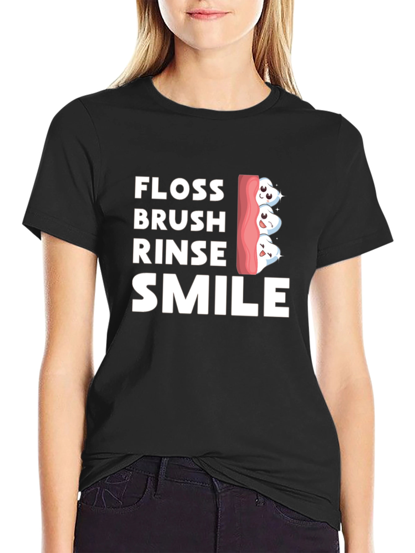 Floss Brush Rinse Smile Graphic Tee