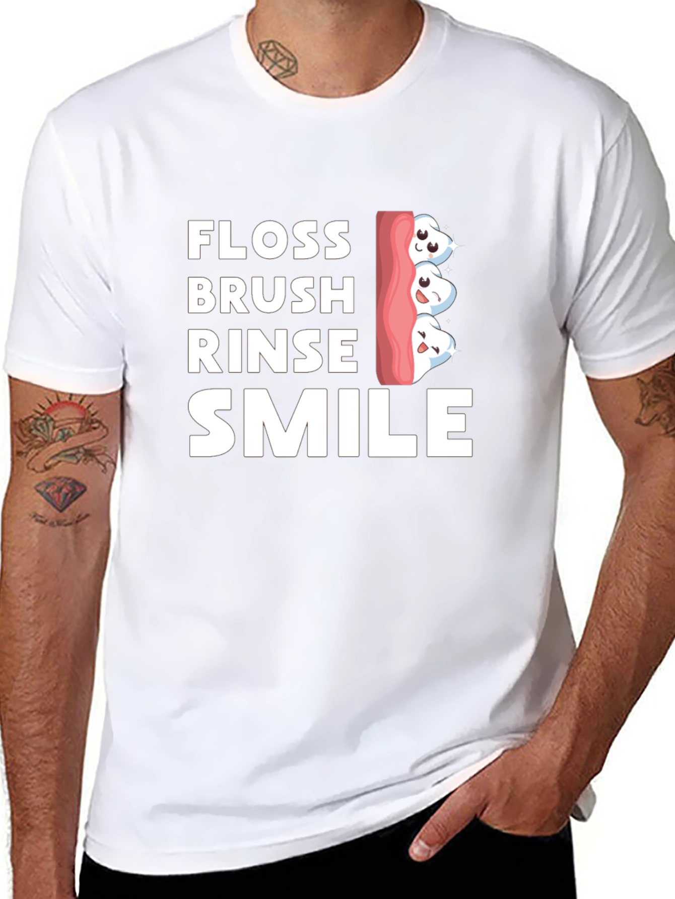 Floss Brush Rinse Smile Graphic Tee