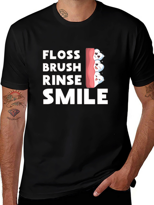 Floss Brush Rinse Smile Graphic Tee