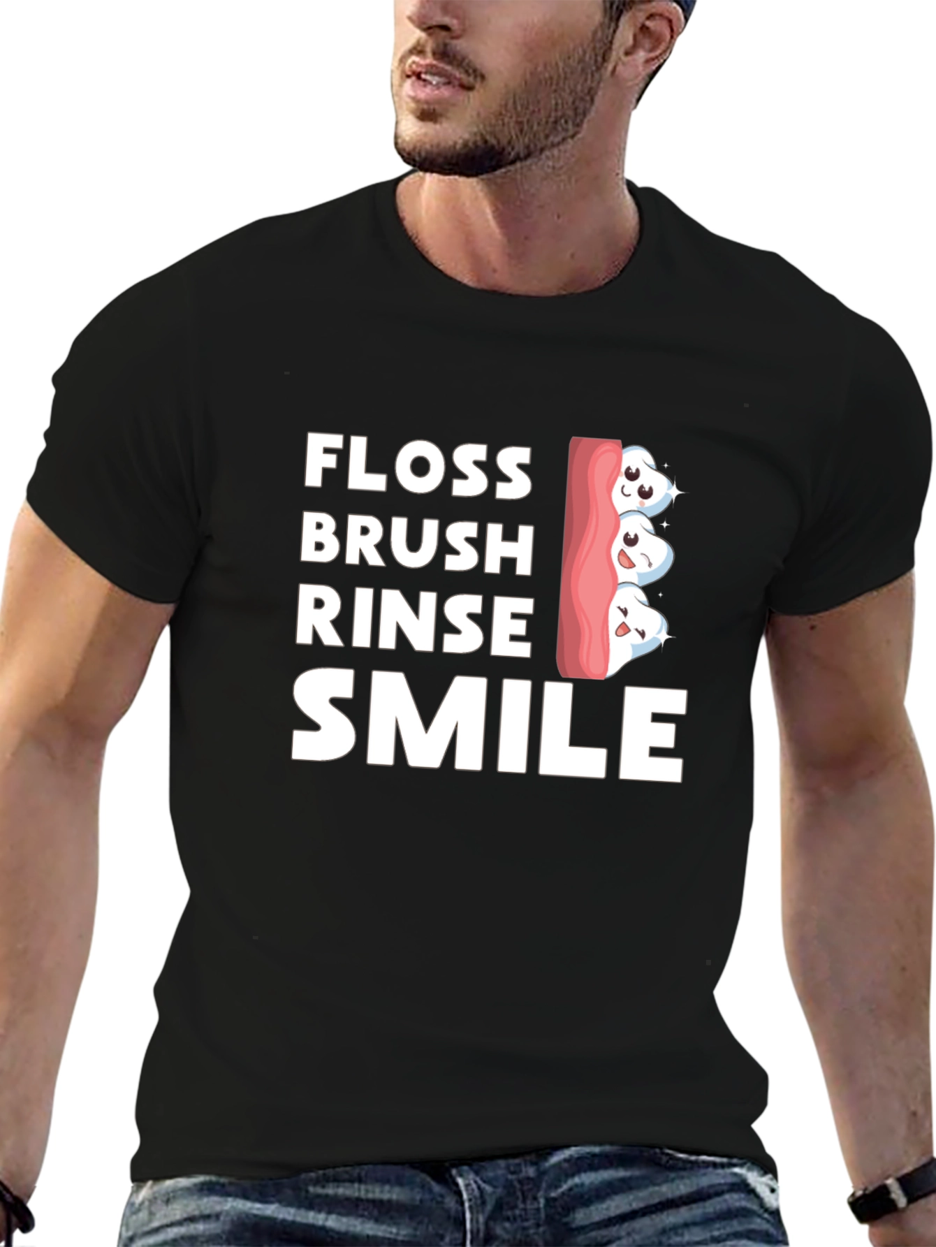 Floss Brush Rinse Smile Graphic Tee