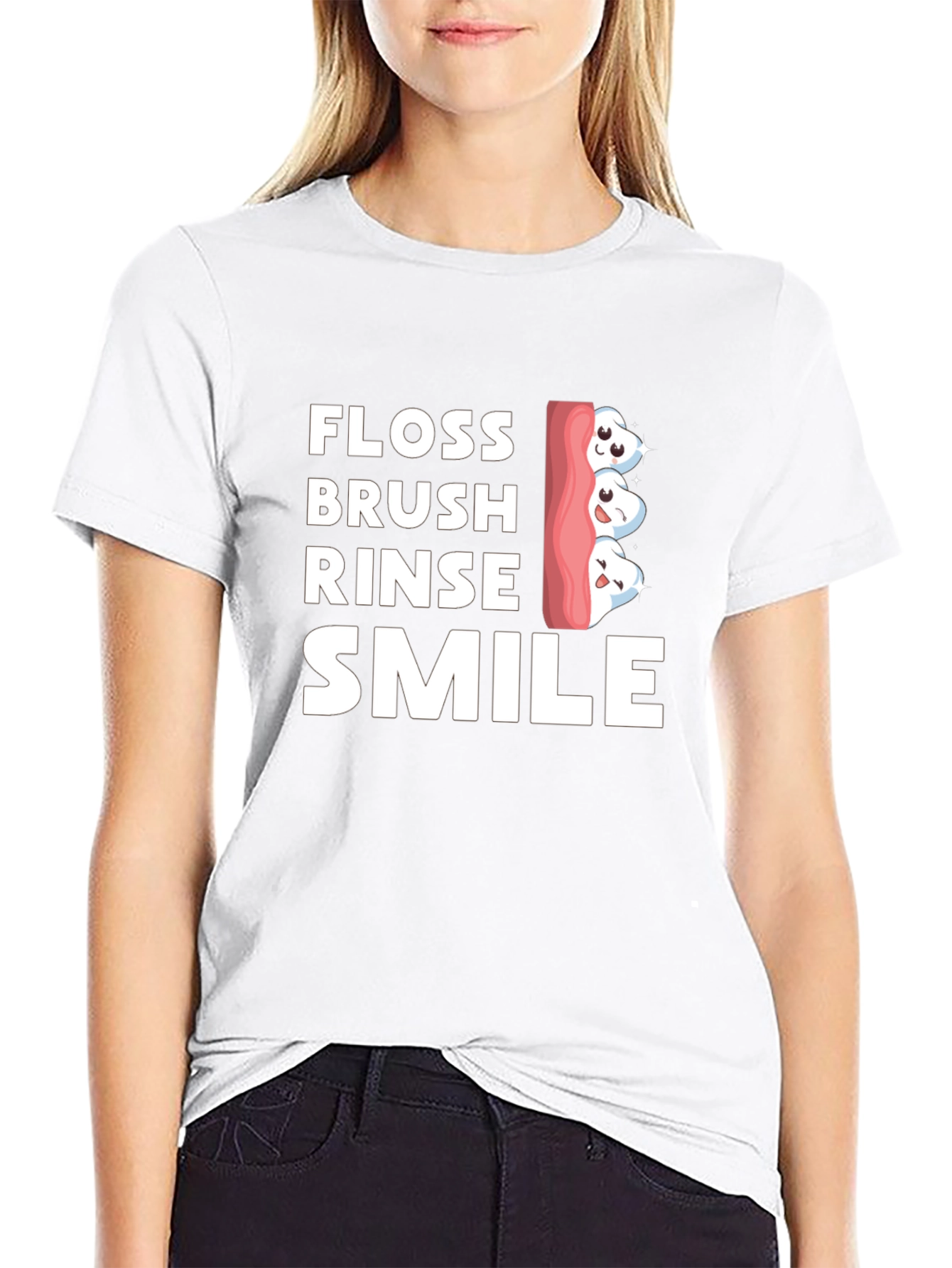 Floss Brush Rinse Smile Graphic Tee