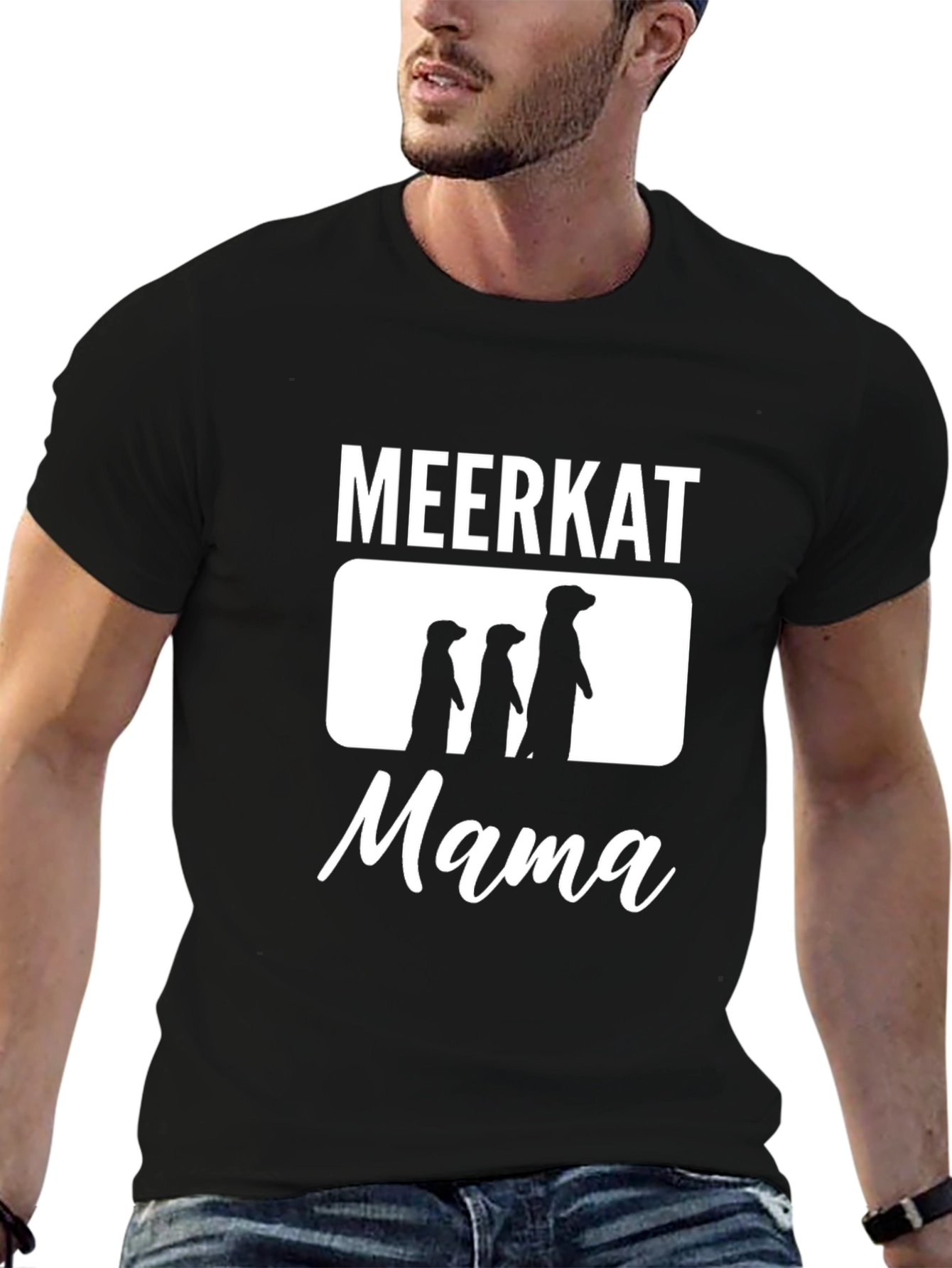 Meerkat Mama Graphic T-Shirt - Black