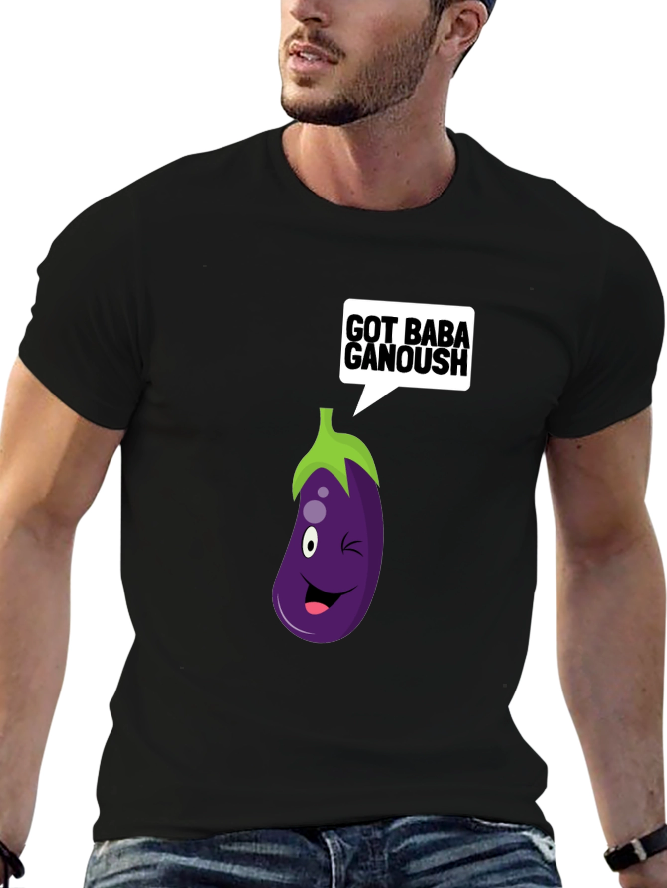 Got Baba Ganoush T-Shirt Eggplant Cartoon Tee