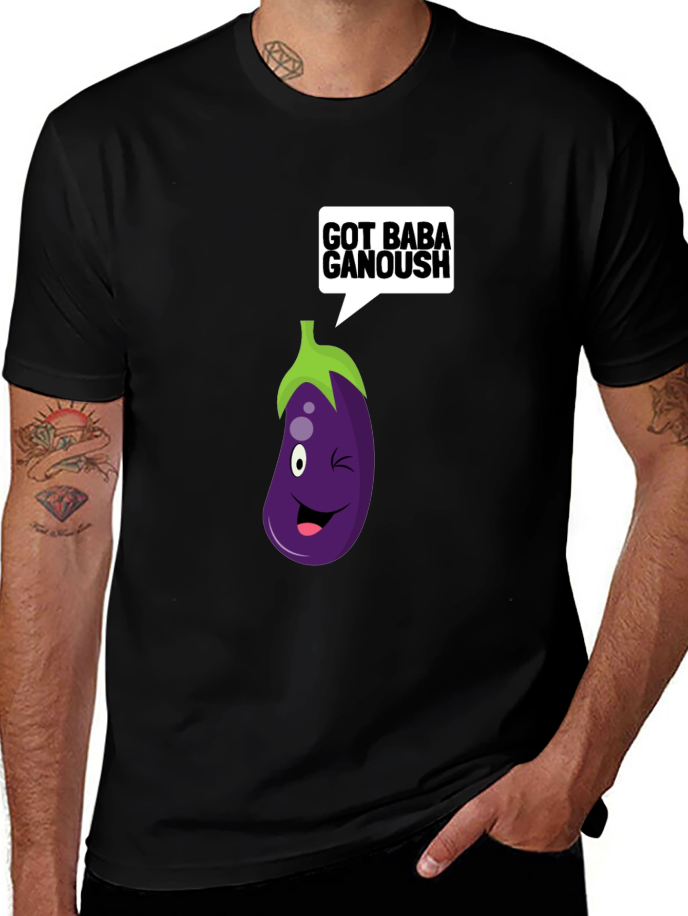 Got Baba Ganoush T-Shirt Eggplant Cartoon Tee