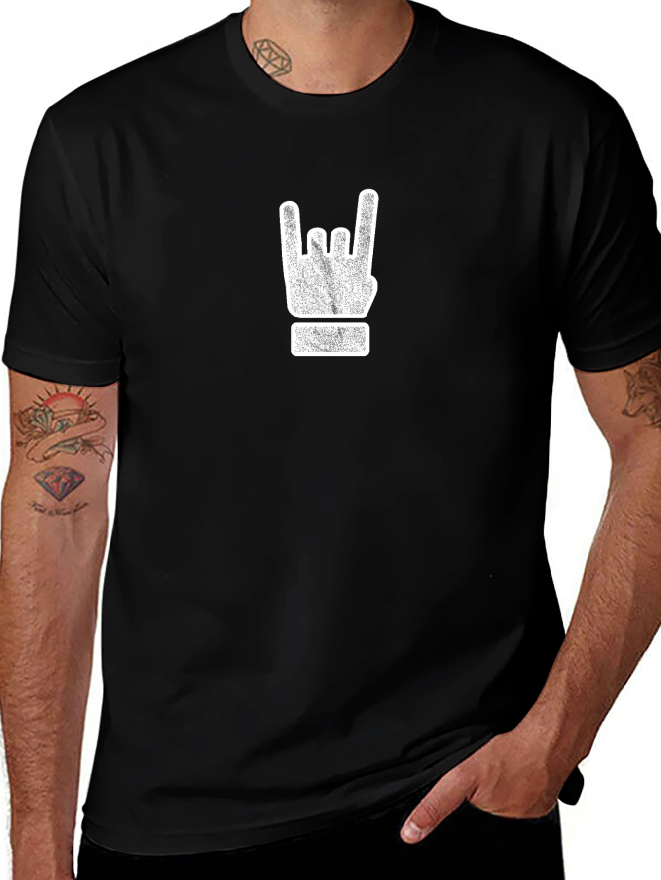 Rock On Graphic Tee - Black Cotton