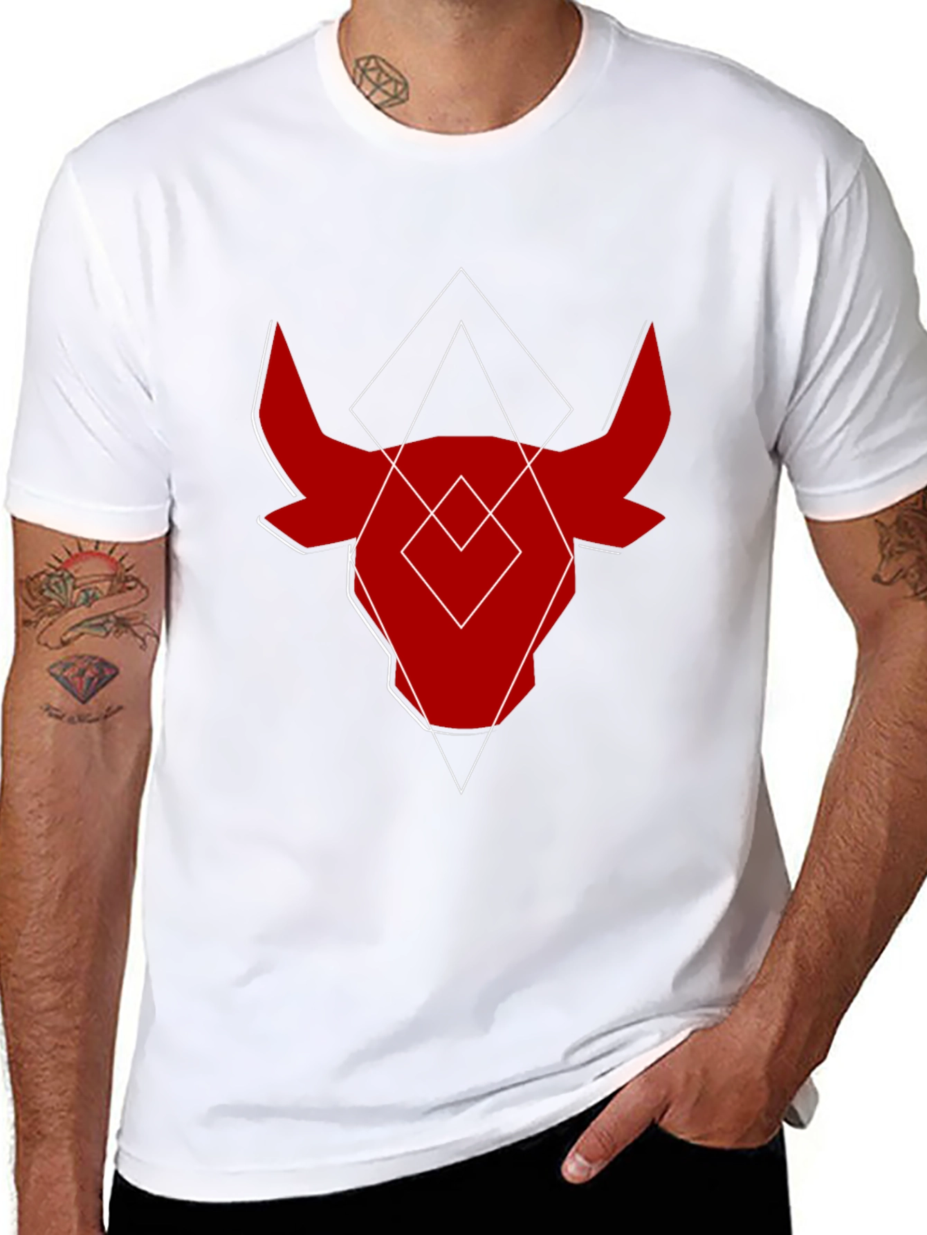Abstract Bull Graphic Tee - Modern Menswear