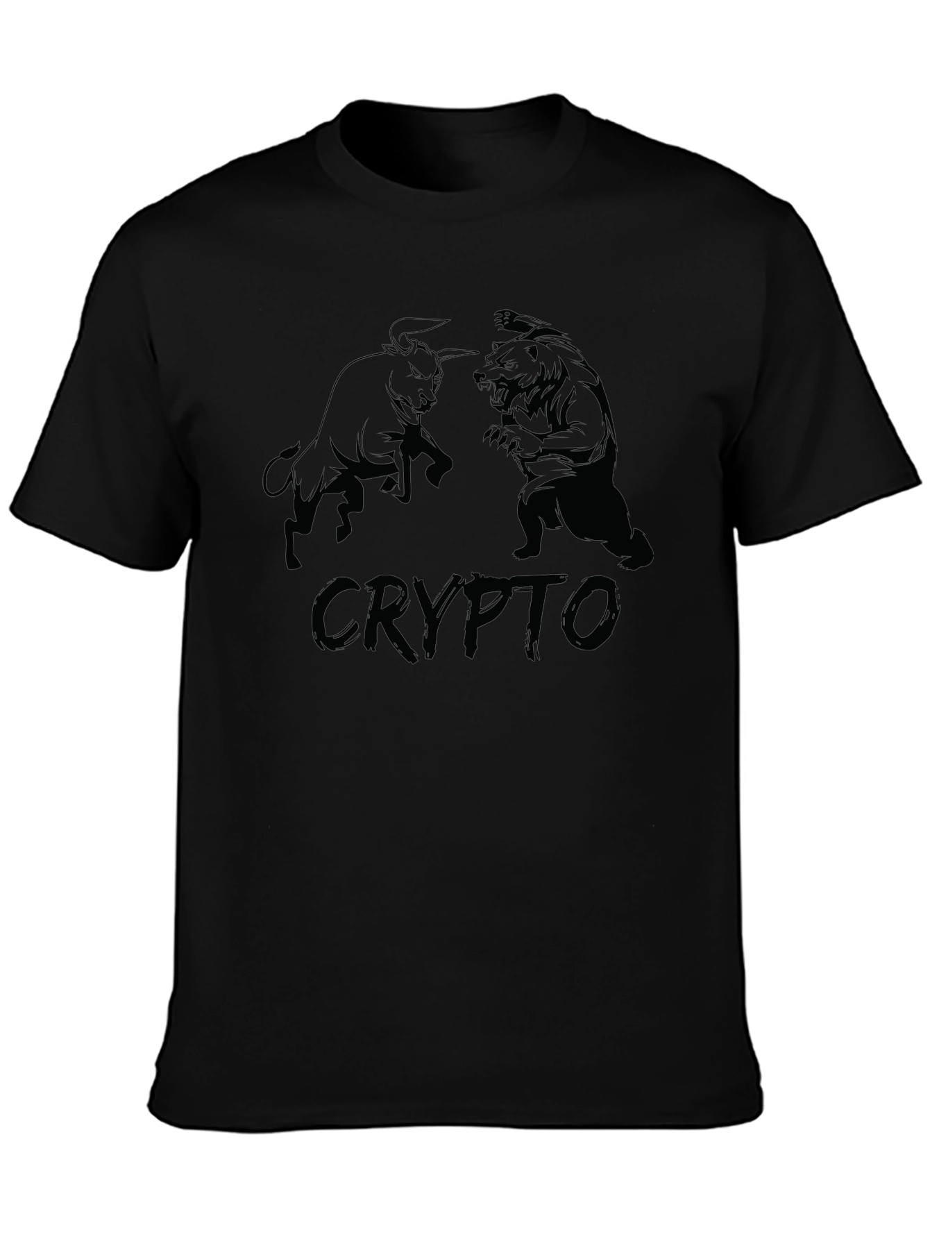 Crypto Bull vs Bear Black Graphic Tee