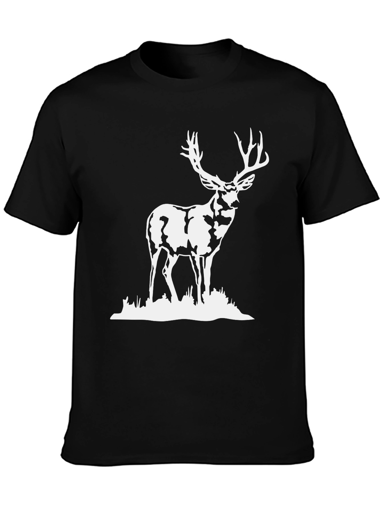 Deer Graphic Tee - Classic Black Cotton T-Shirt