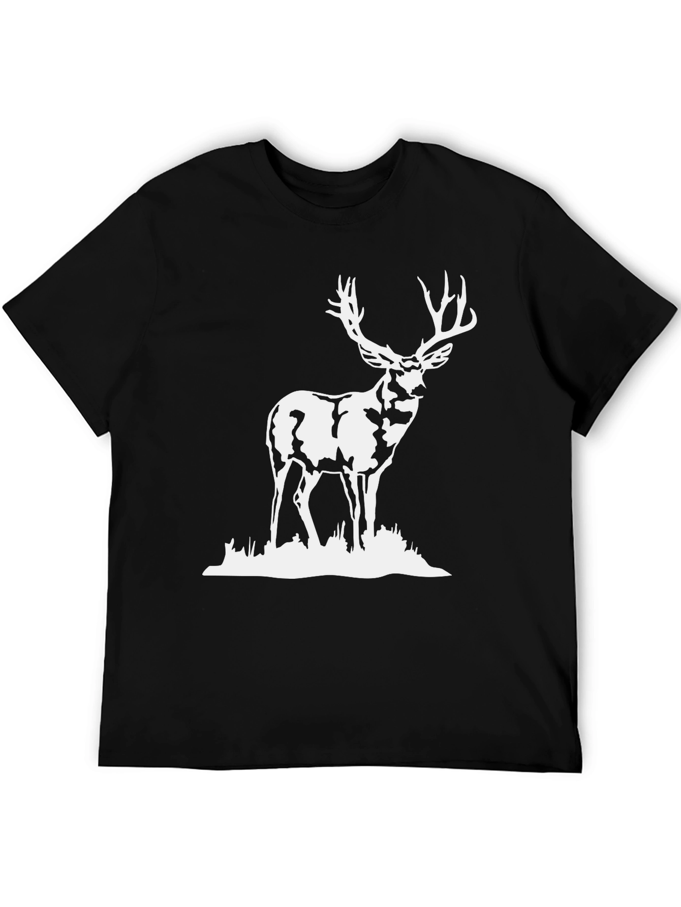 Deer Graphic Tee - Classic Black Cotton T-Shirt