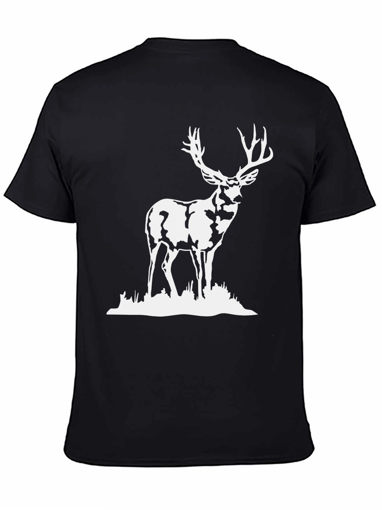 Deer Graphic Tee - Classic Black Cotton T-Shirt
