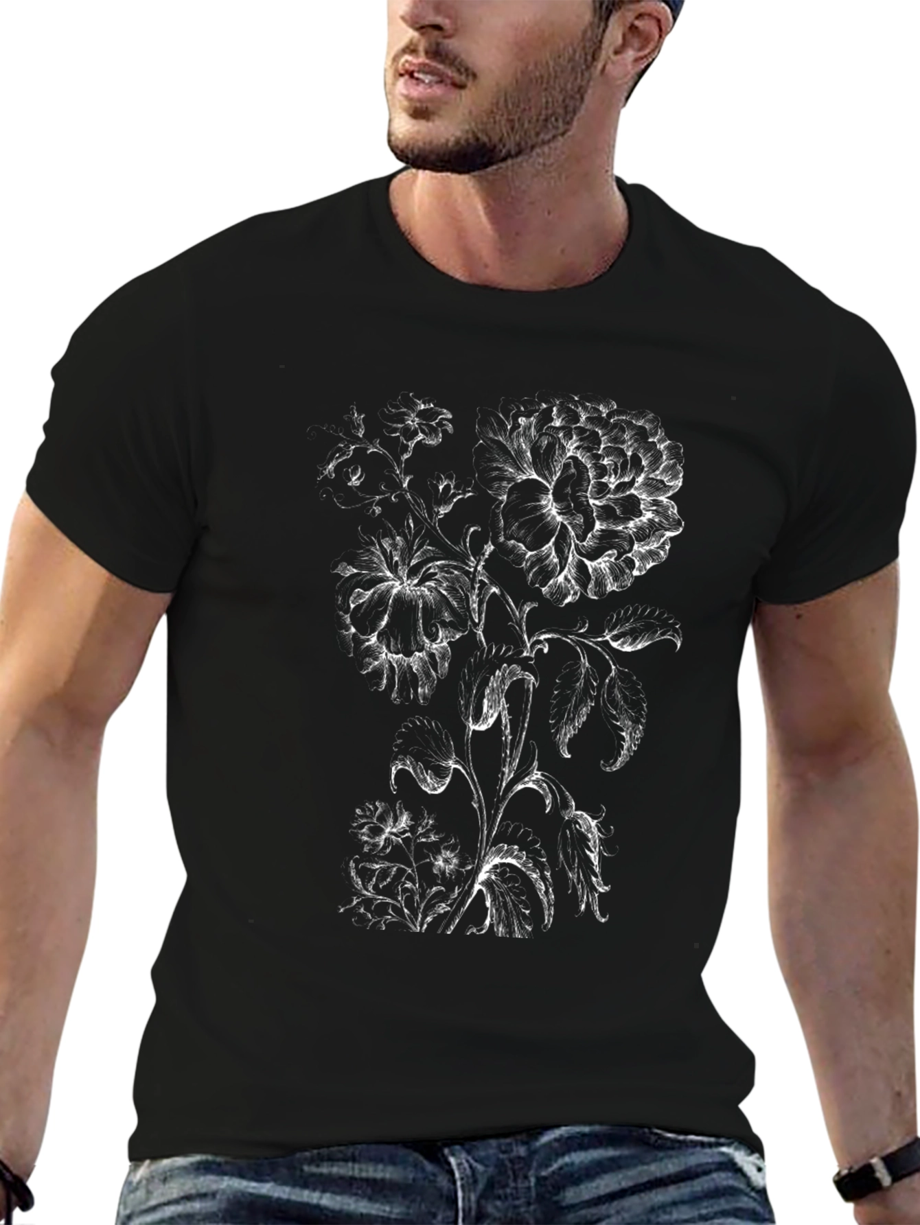 Black Floral Graphic Tee
