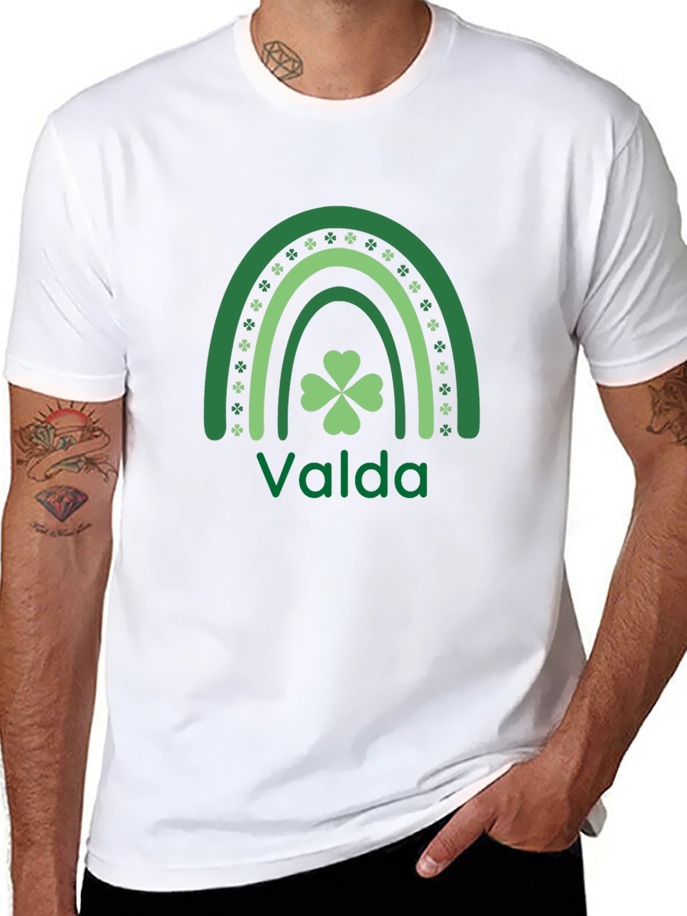 Valda St. Patricks Day Rainbow Shamrock T-Shirt