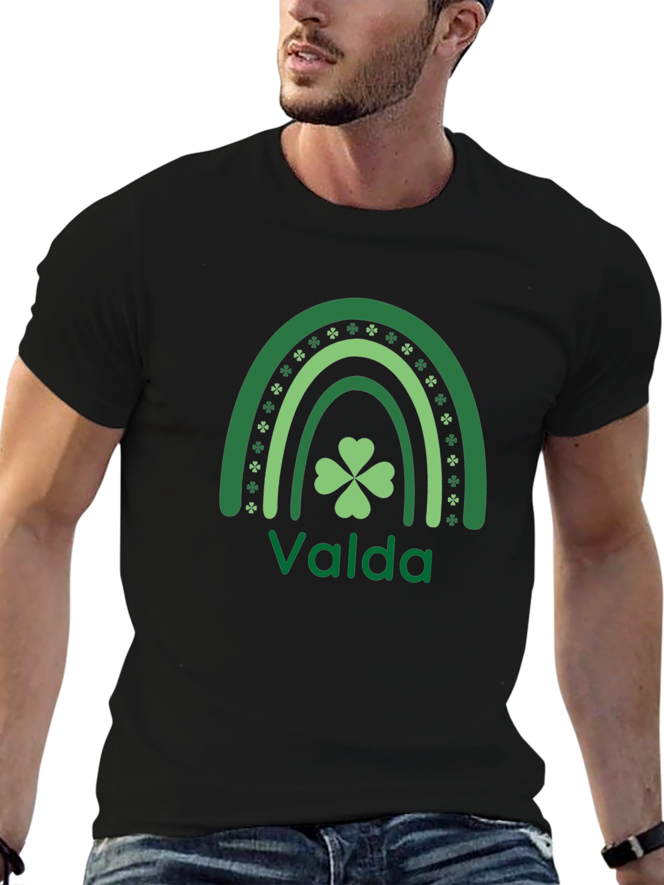 Valda St. Patricks Day Rainbow Shamrock T-Shirt