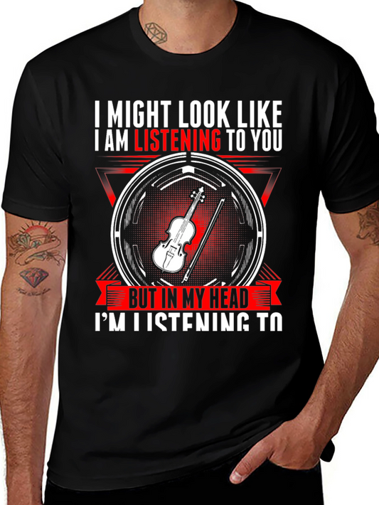 Violin Lover T-Shirt: Im Listening to Violin Novelty Tee