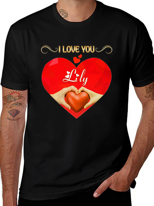 I Love You Lily Heart Graphic Tee