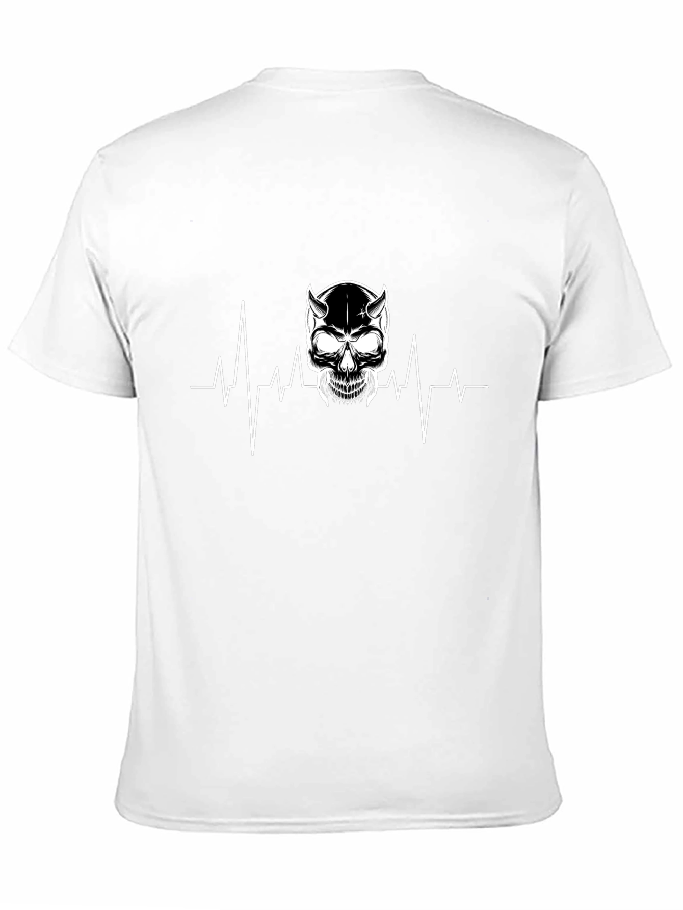 Skull Heartbeat Graphic Tee - Mens Black T-Shirt
