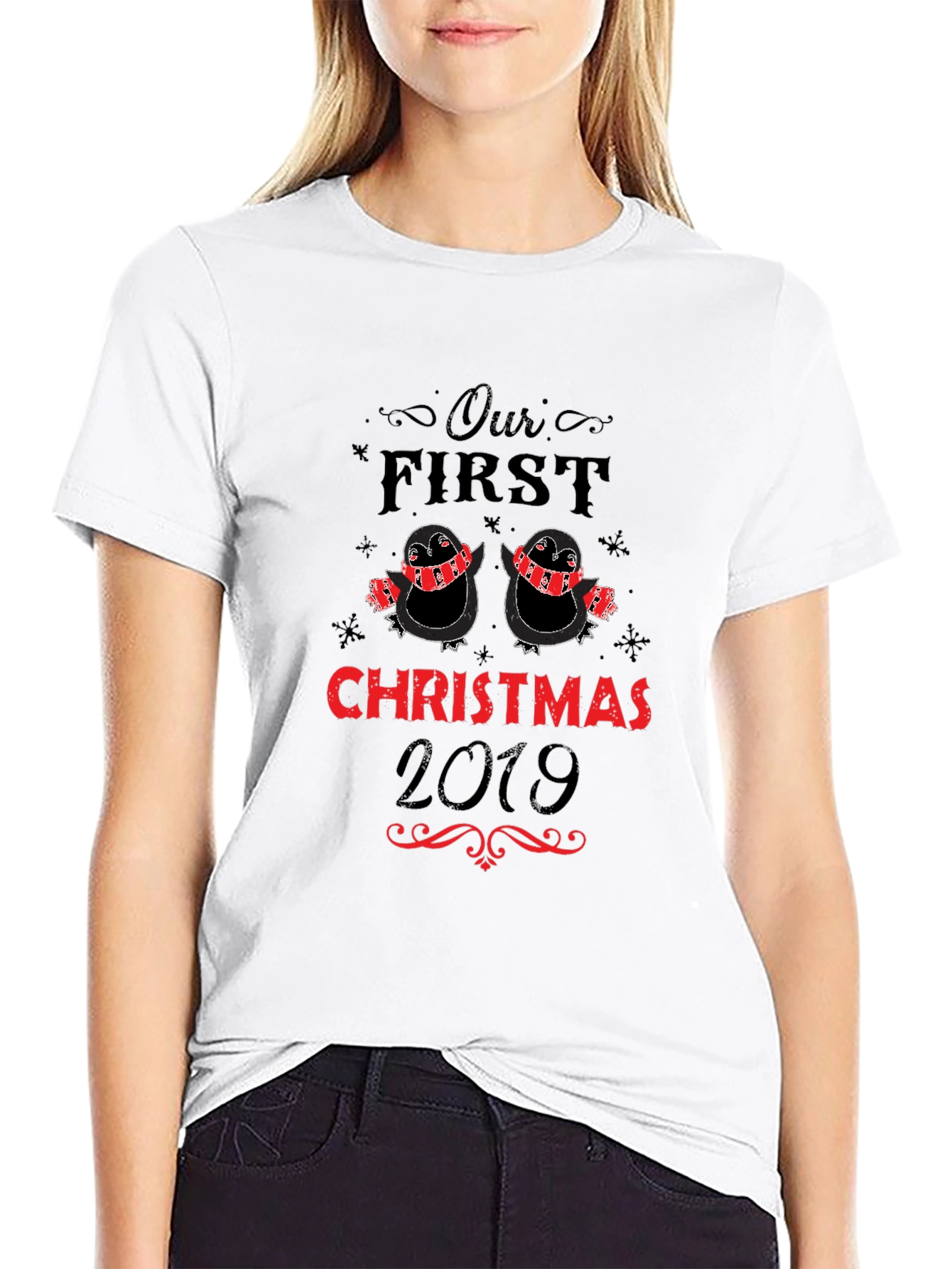 Our First Christmas 2019 Penguin Couple T-Shirt
