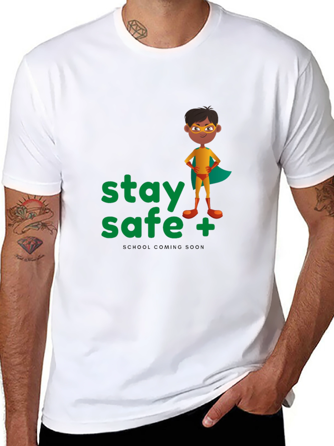 Stay Safe Superhero T-Shirt - School Ready