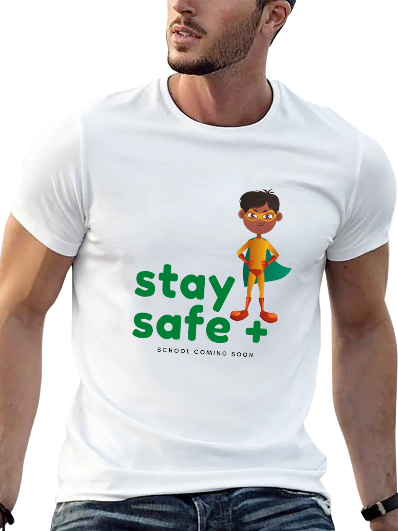 Stay Safe Superhero T-Shirt - School Ready