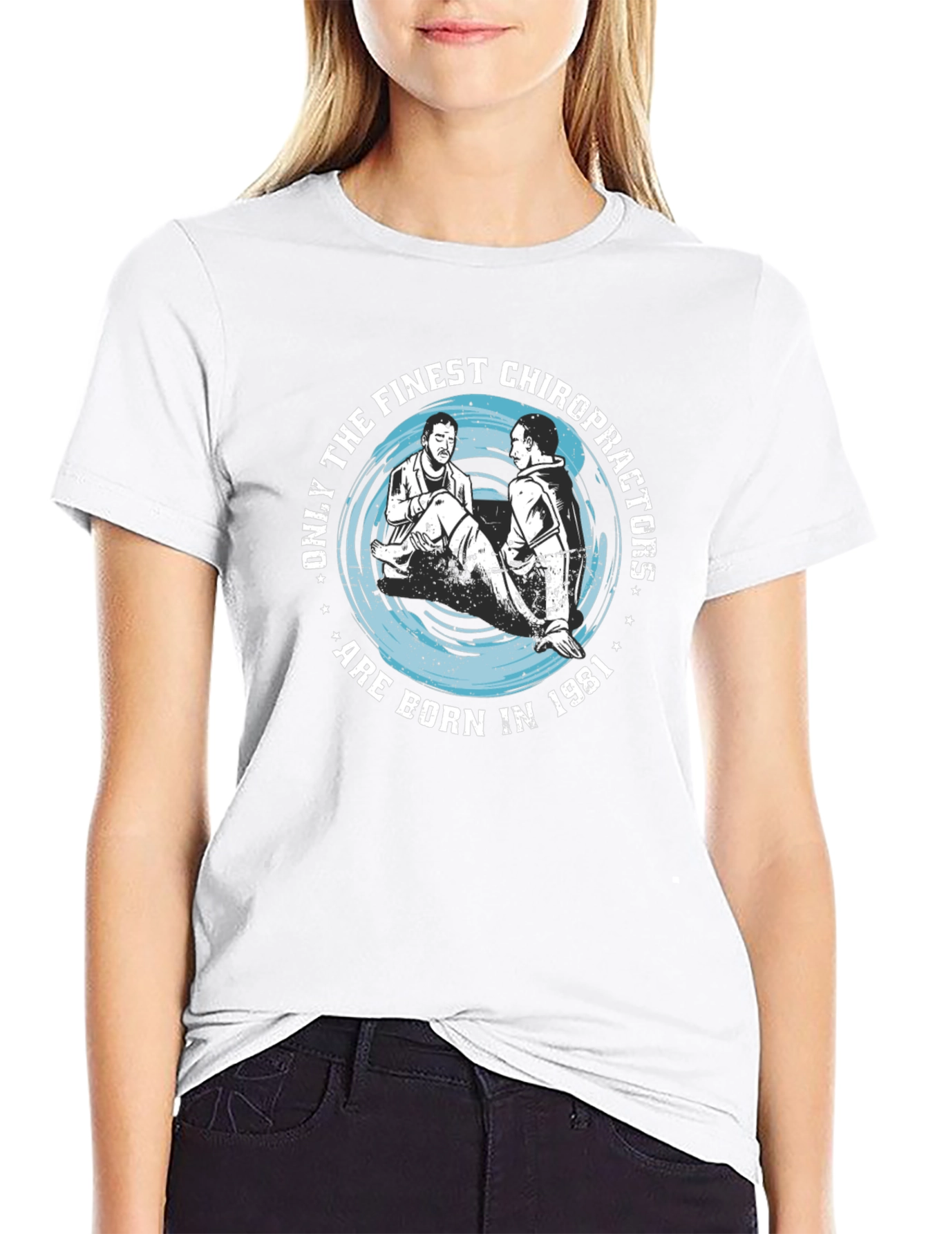 Finest Chiropractors Born in 1981 Black T-Shirt