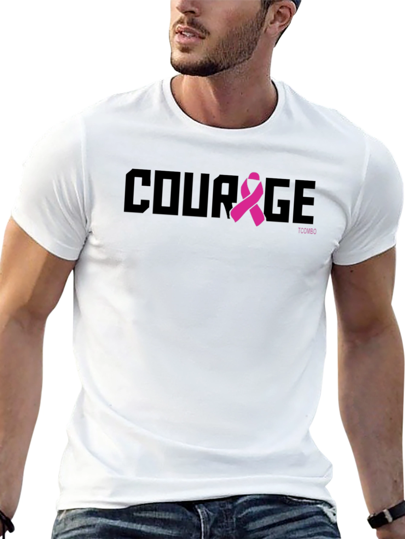 Courage Ribbon T-Shirt - Black