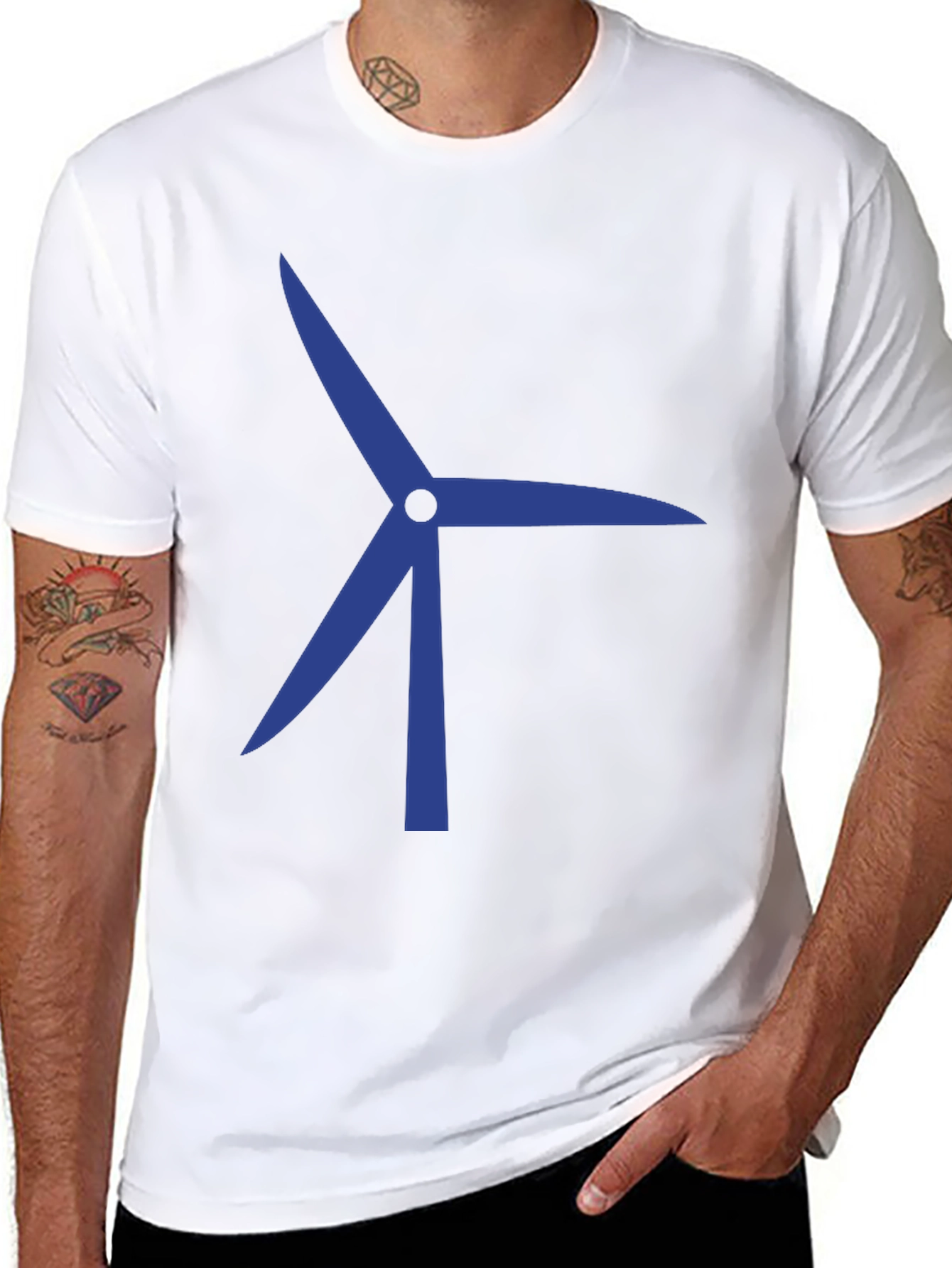 Wind Turbine Graphic T-Shirt - Sustainable Energy Tee
