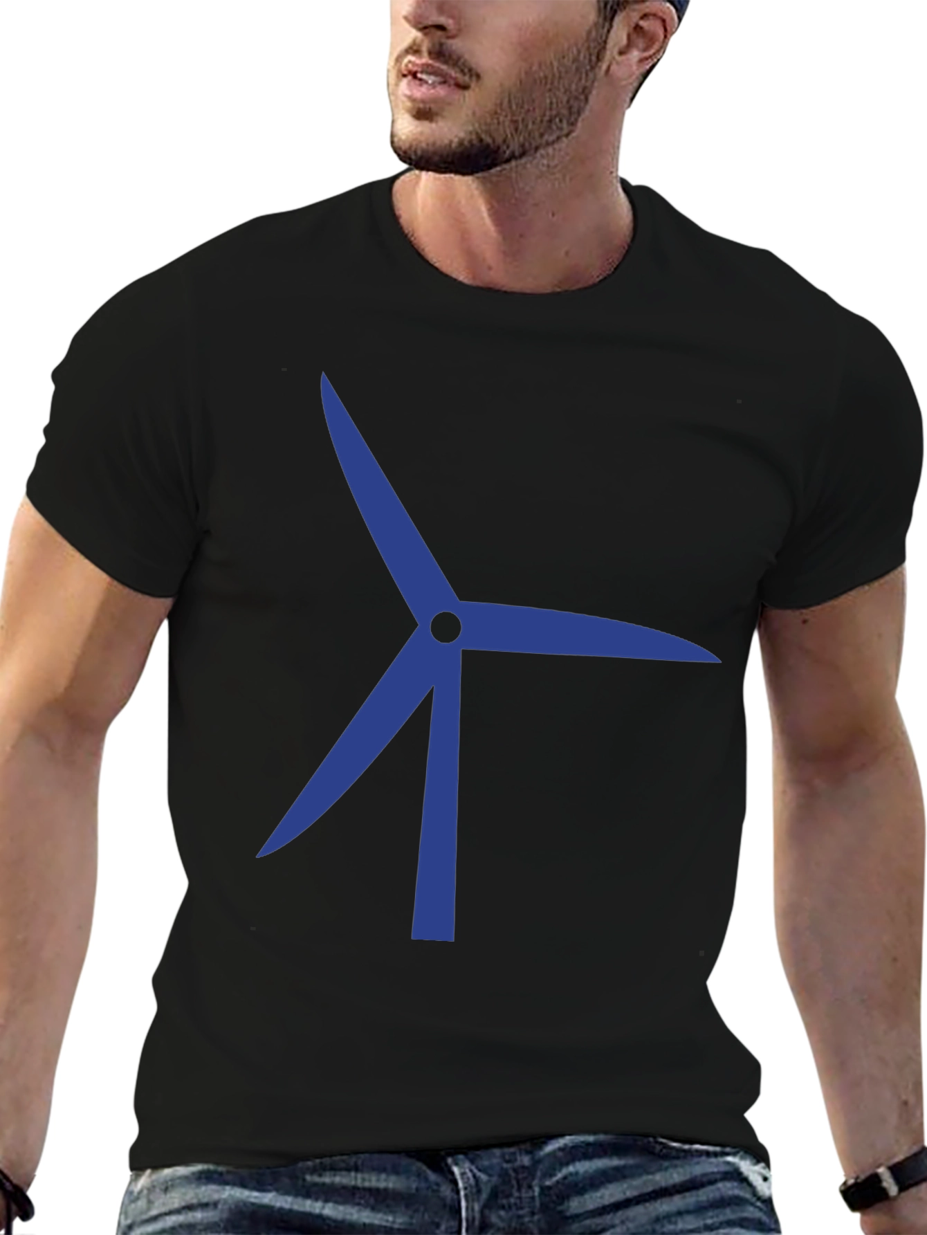 Wind Turbine Graphic T-Shirt - Sustainable Energy Tee
