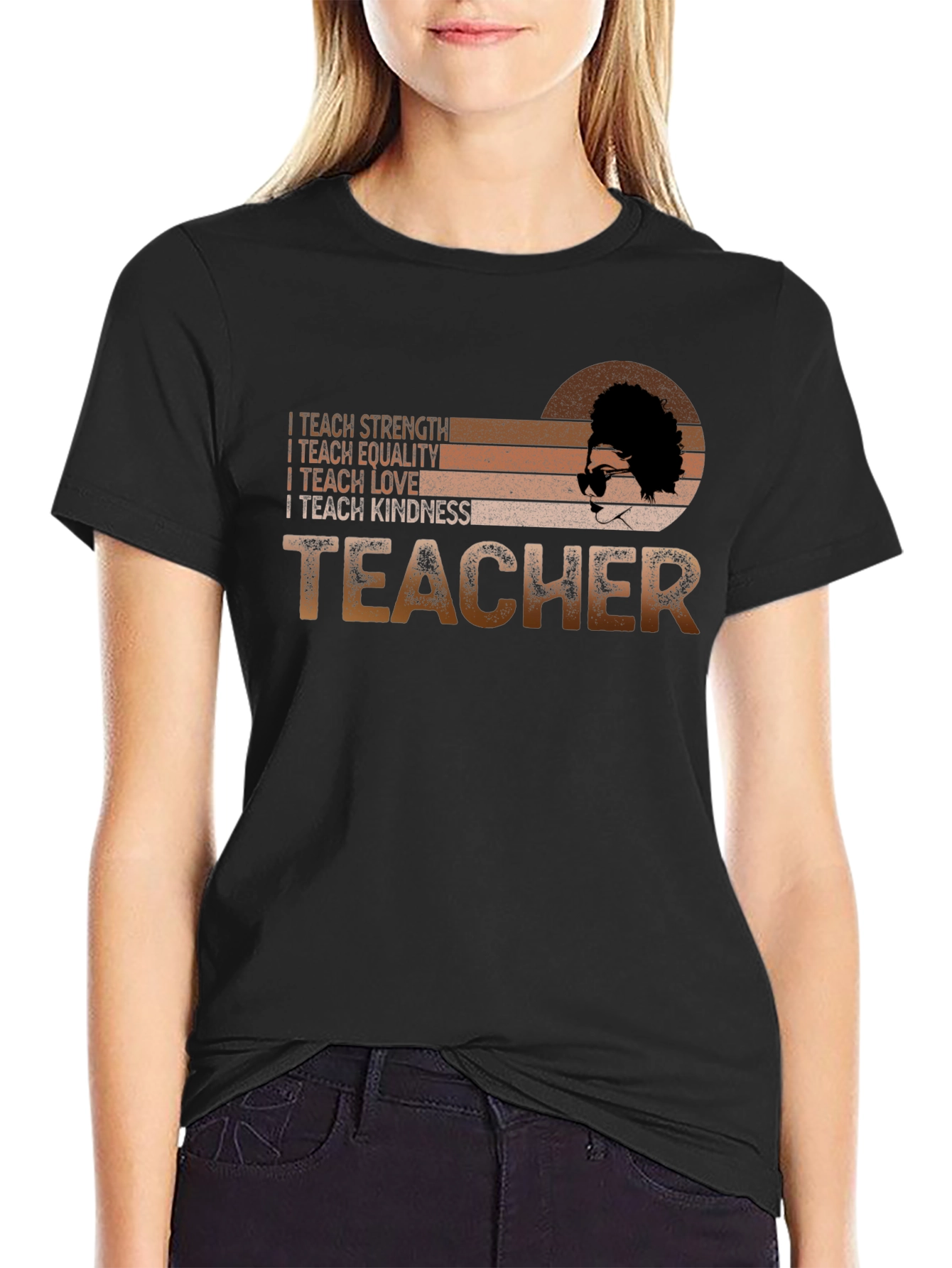 Teacher Strength Equality Love Kindness Graphic Tee