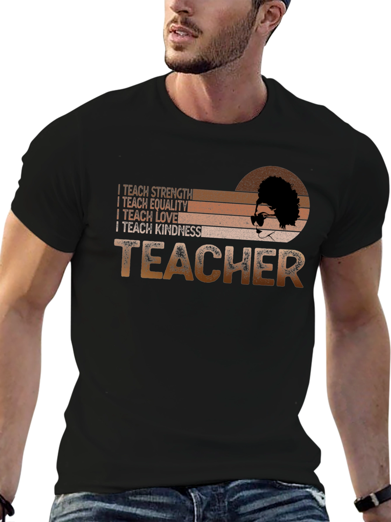 Teacher Strength Equality Love Kindness Graphic Tee