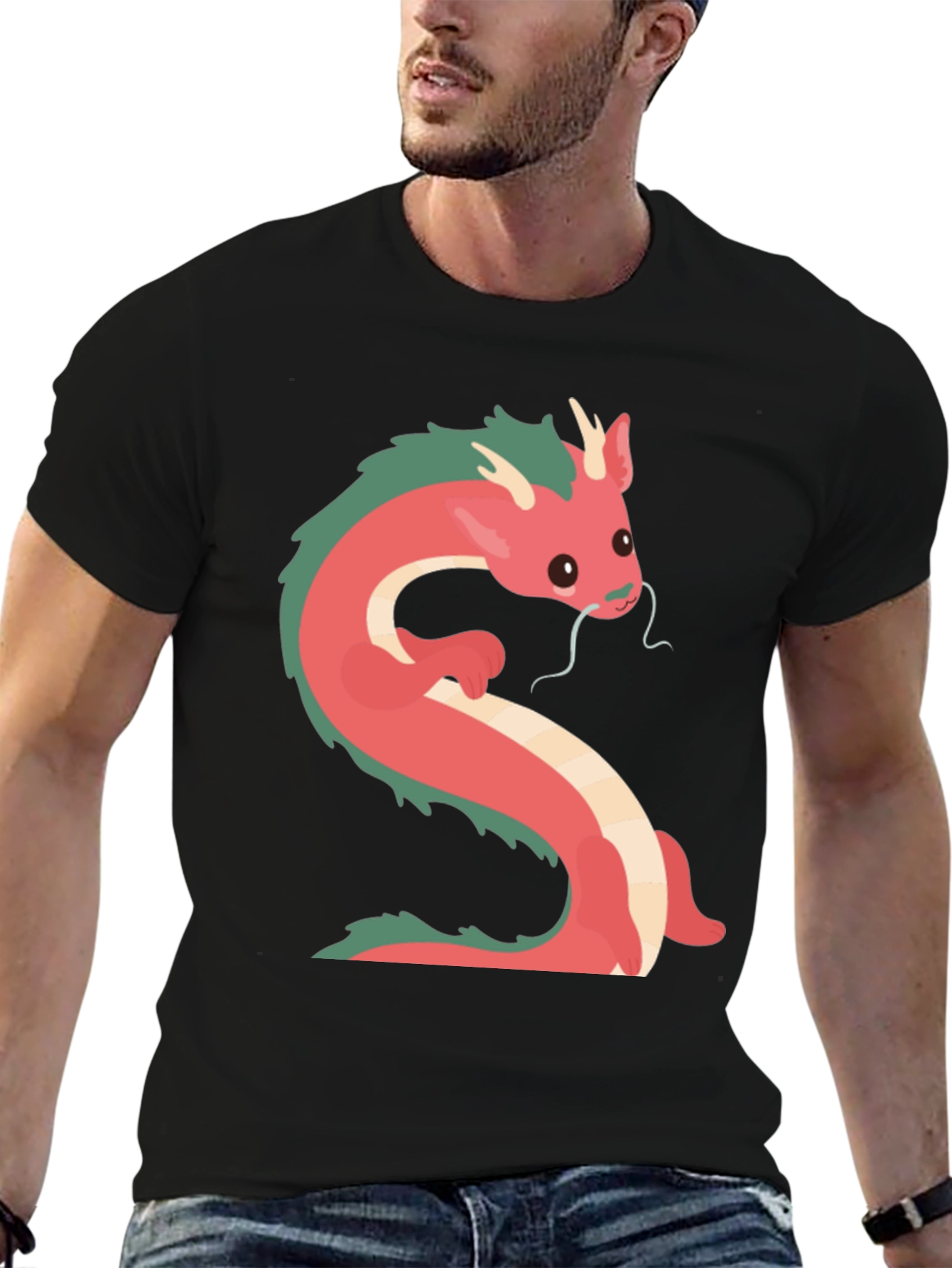 Dragon Graphic T-Shirt - Casual Black Tee