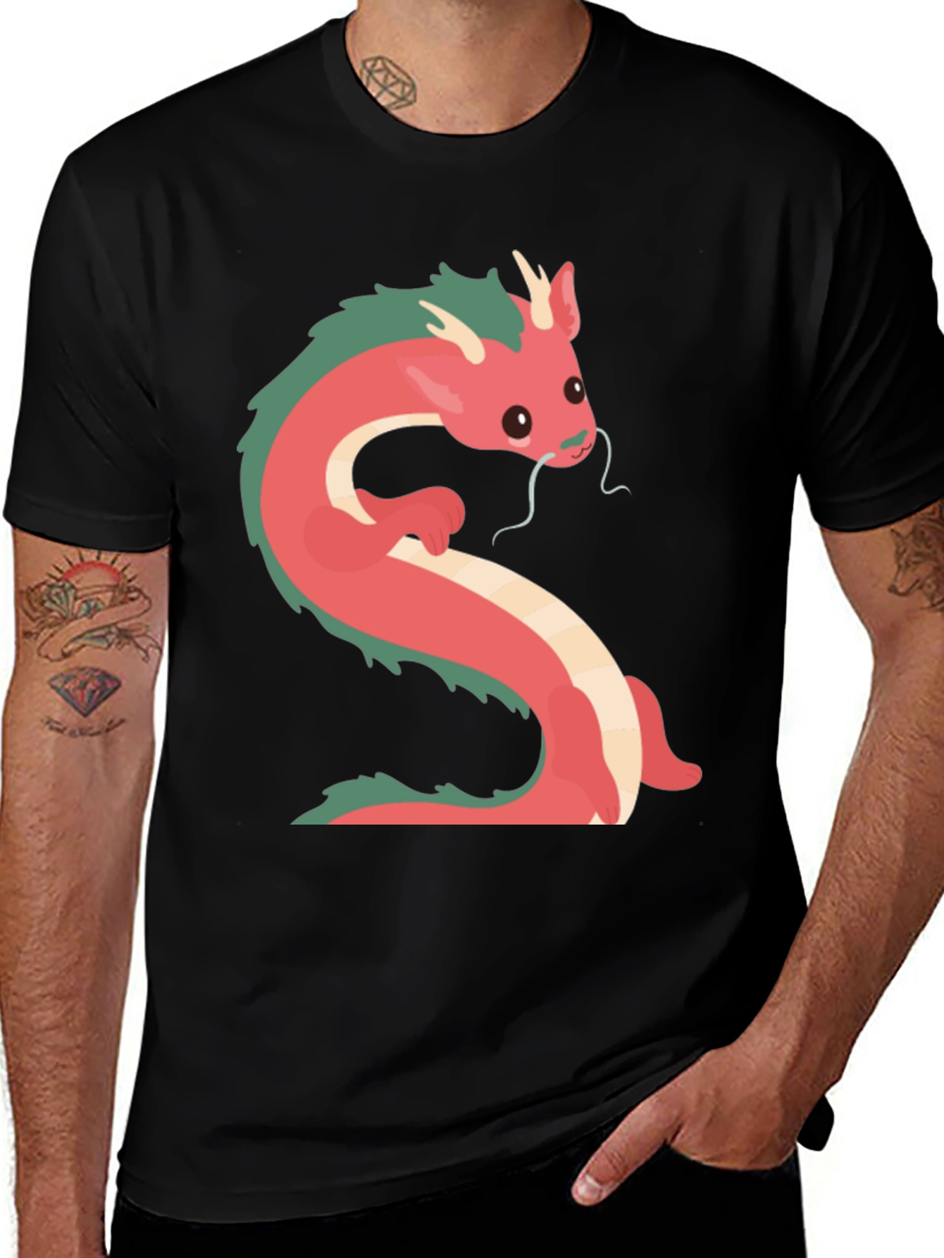 Dragon Graphic T-Shirt - Casual Black Tee