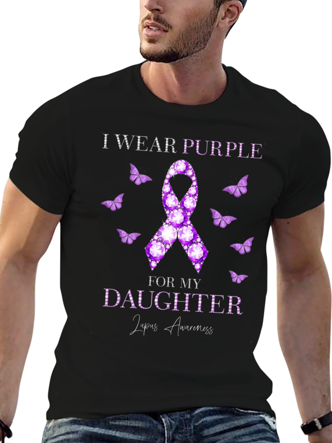 Purple Lupus Awareness Daughter T-Shirt